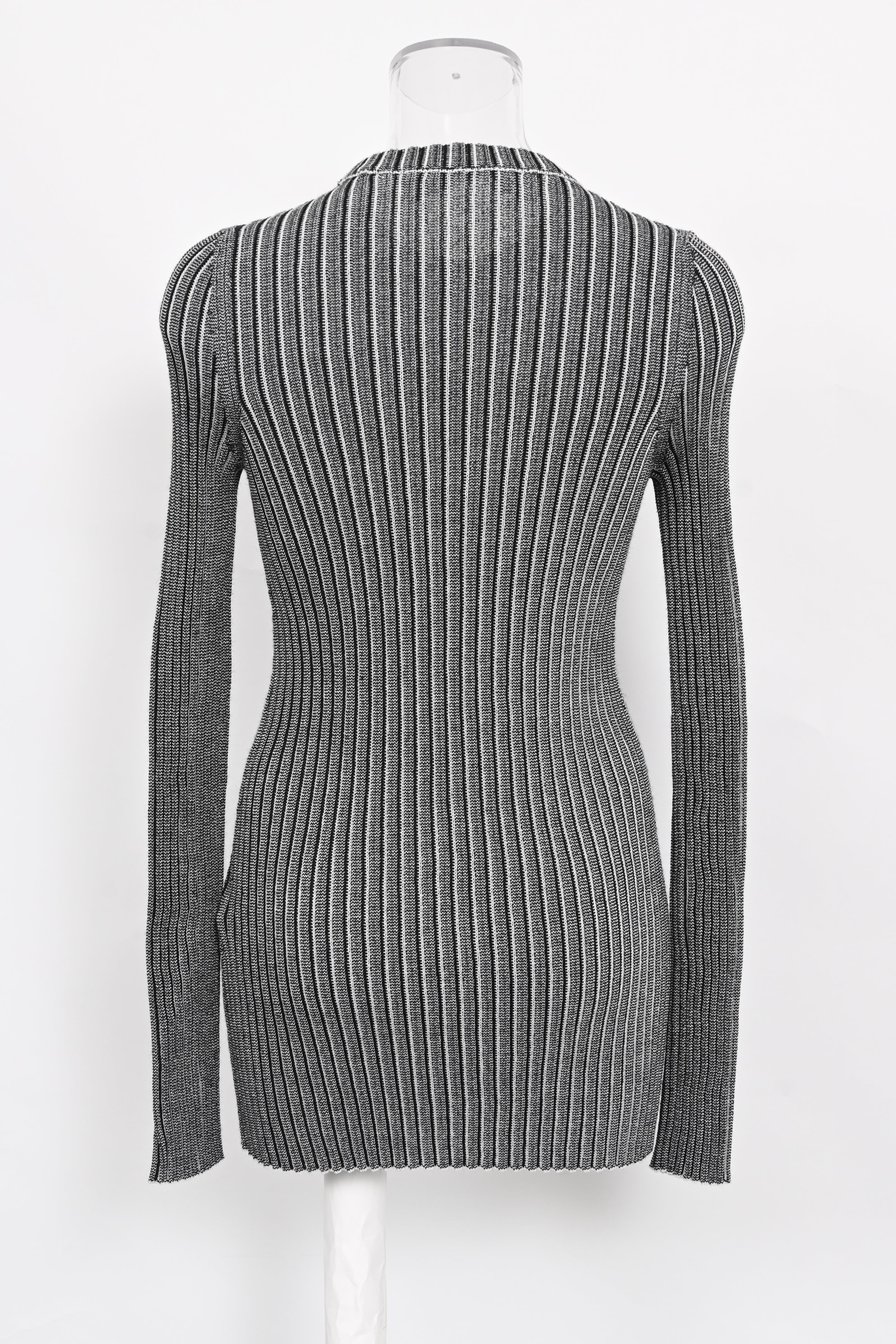 Women's Victoria Beckham Metallic Body-Con Rib Mini Dress in Grey Acetate - Image 6