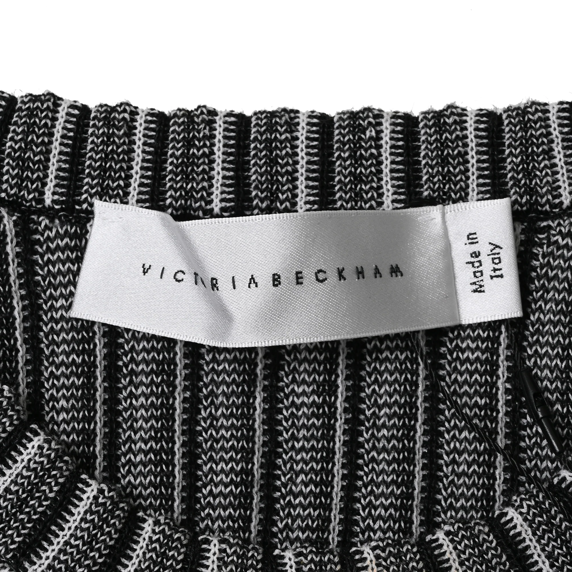 Women's Victoria Beckham Metallic Body-Con Rib Mini Dress in Grey Acetate - Image 7