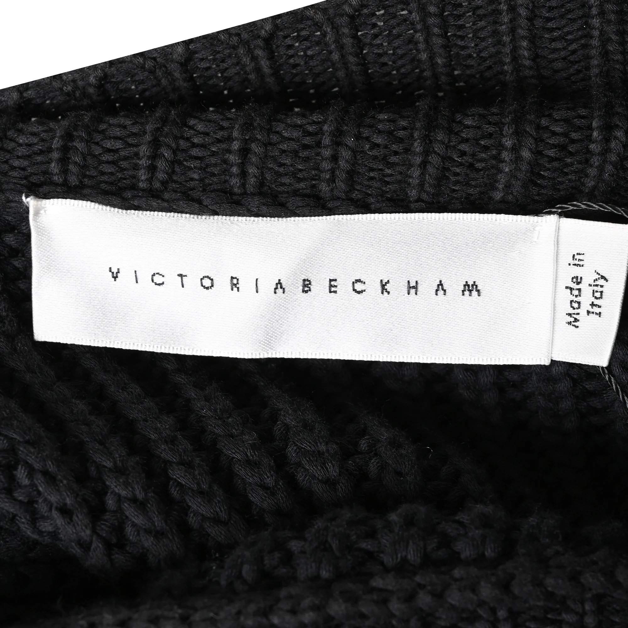 Women's Victoria Beckham Oversized Chunky Knit Sweater in Black Cotton - Image 4
