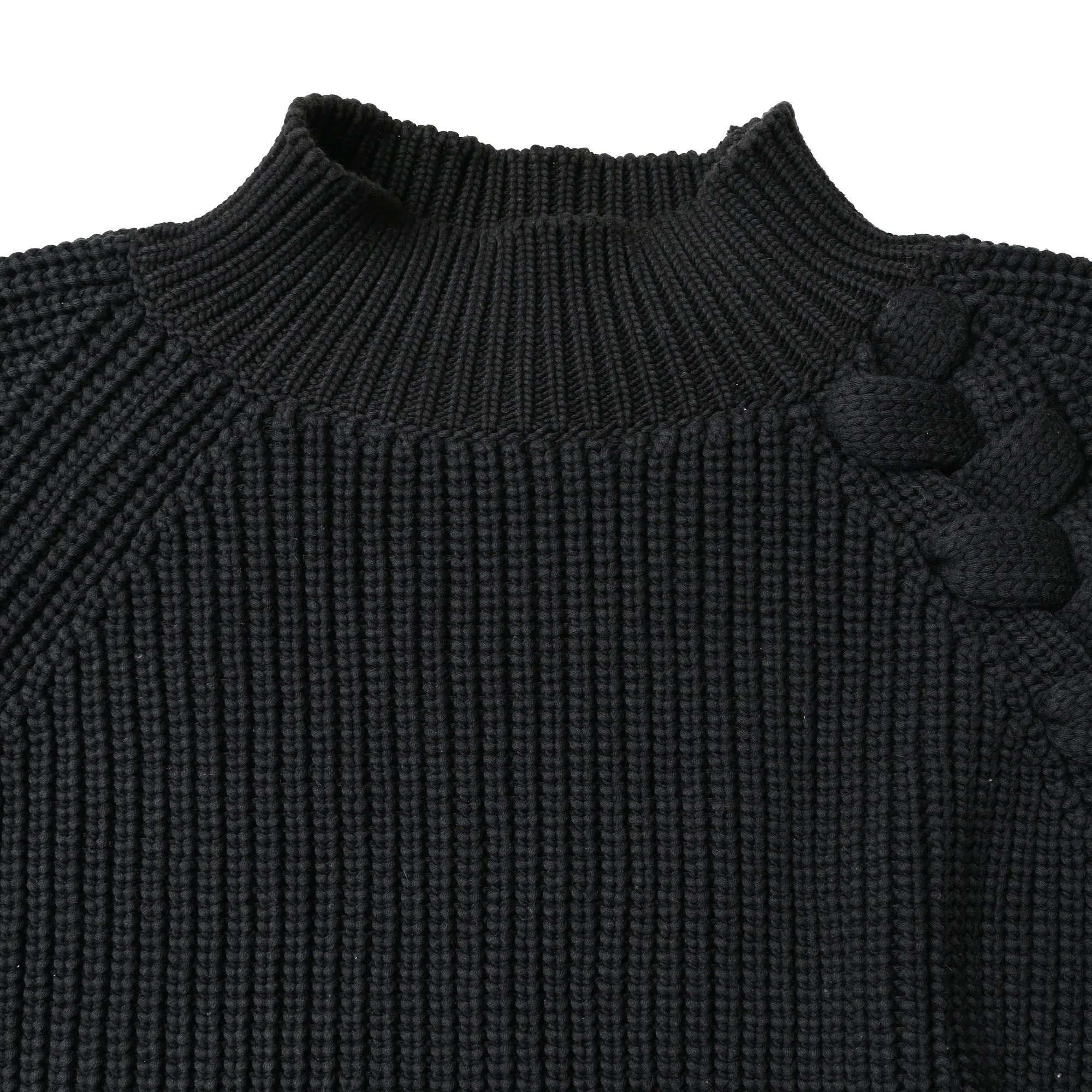 Women's Victoria Beckham Oversized Chunky Knit Sweater in Black Cotton - Image 5