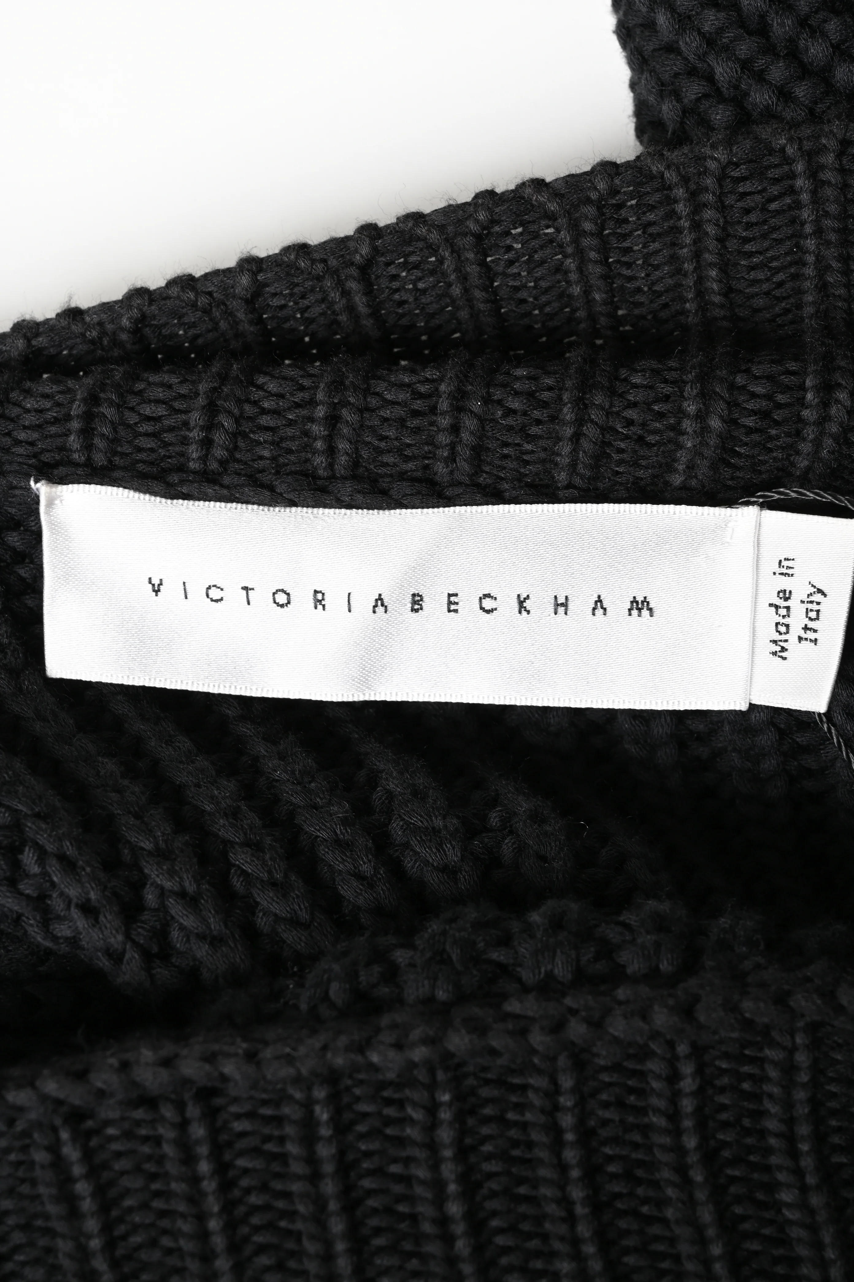 Women's Victoria Beckham Oversized Chunky Knit Sweater in Black Cotton - Image 9