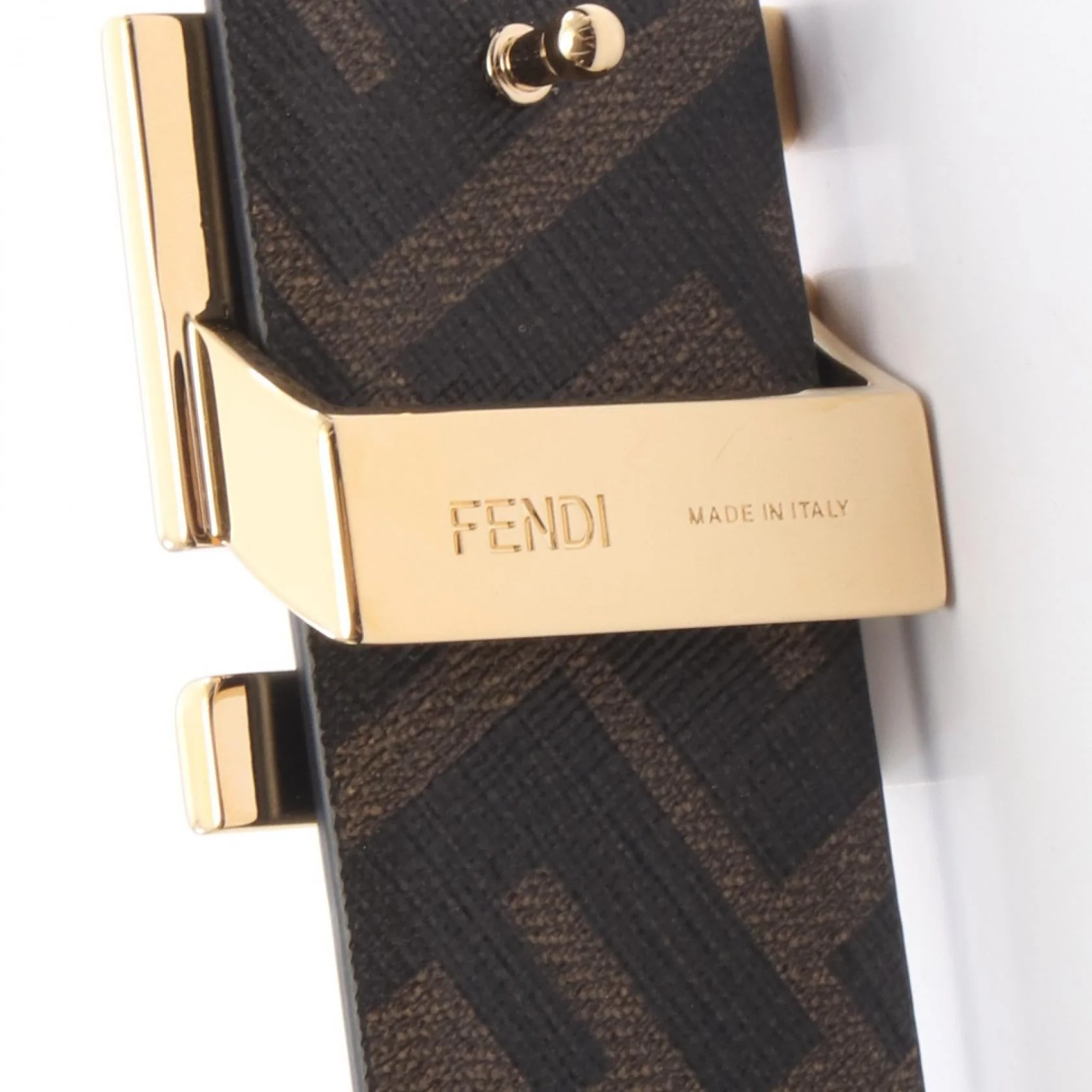 Fendi Round FF Reversible Leather PVC Belt - Image 4
