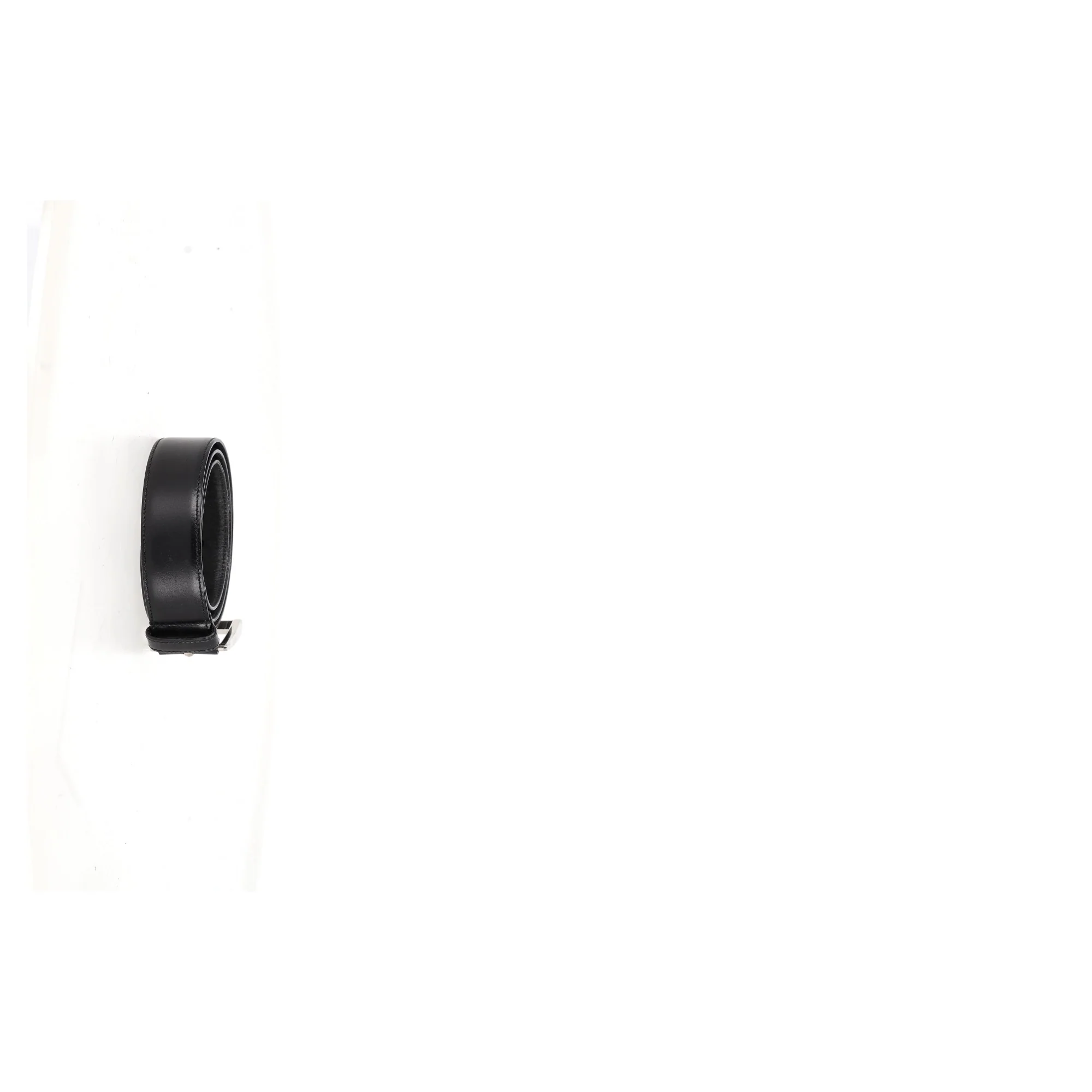 Prada Silver Buckle Belt in Black Leather - Image 5