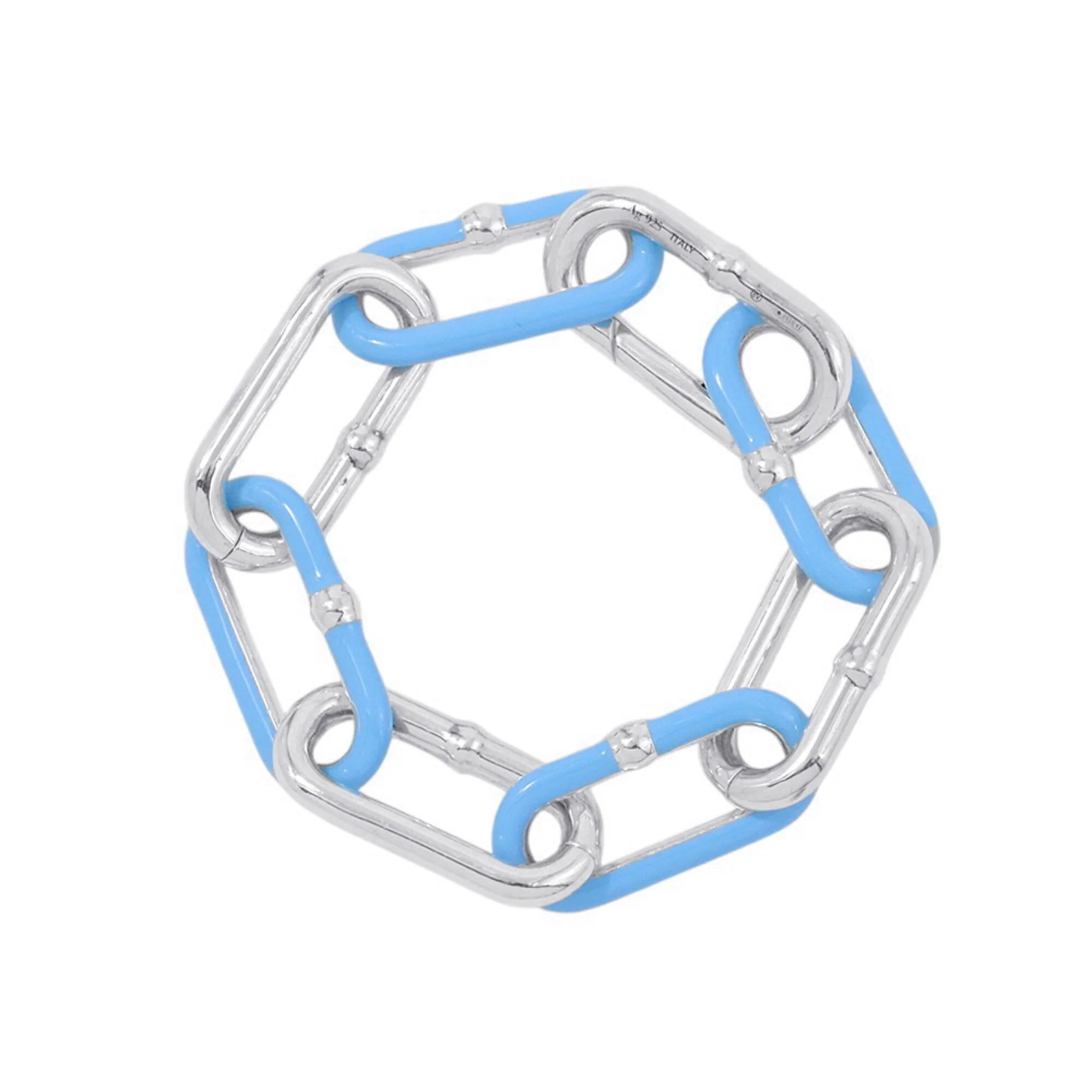 Bracelet Sterling Silver and Light Blue Enamel Small