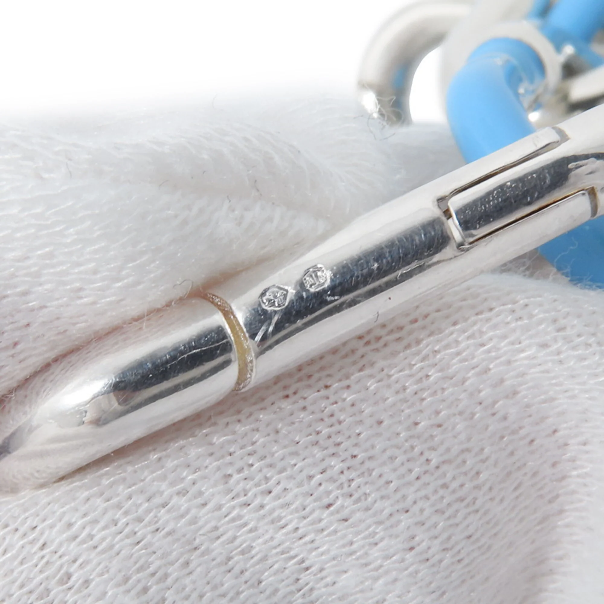 Bracelet Sterling Silver and Light Blue Enamel Small - Image 8