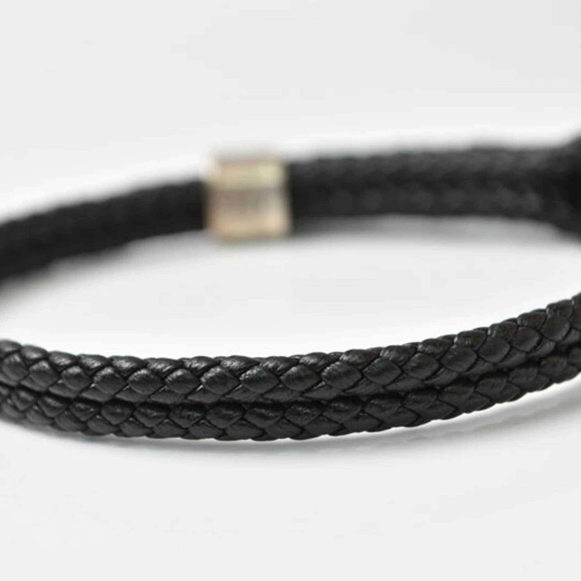 Charm Bracelet Leather and Sterling Silver Black - Image 5