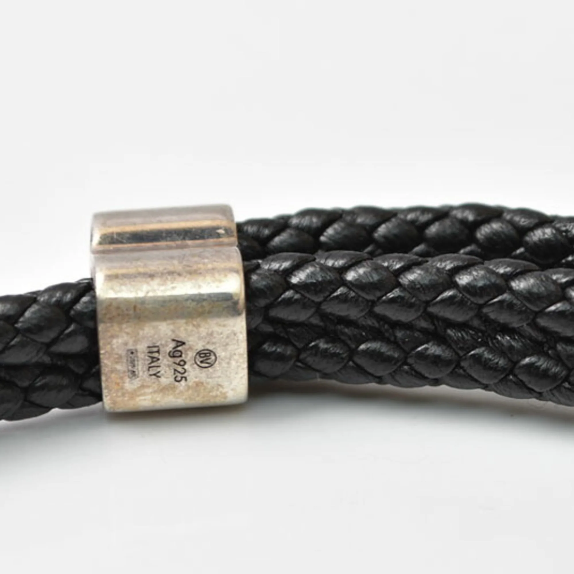 Charm Bracelet Leather and Sterling Silver Black - Image 6