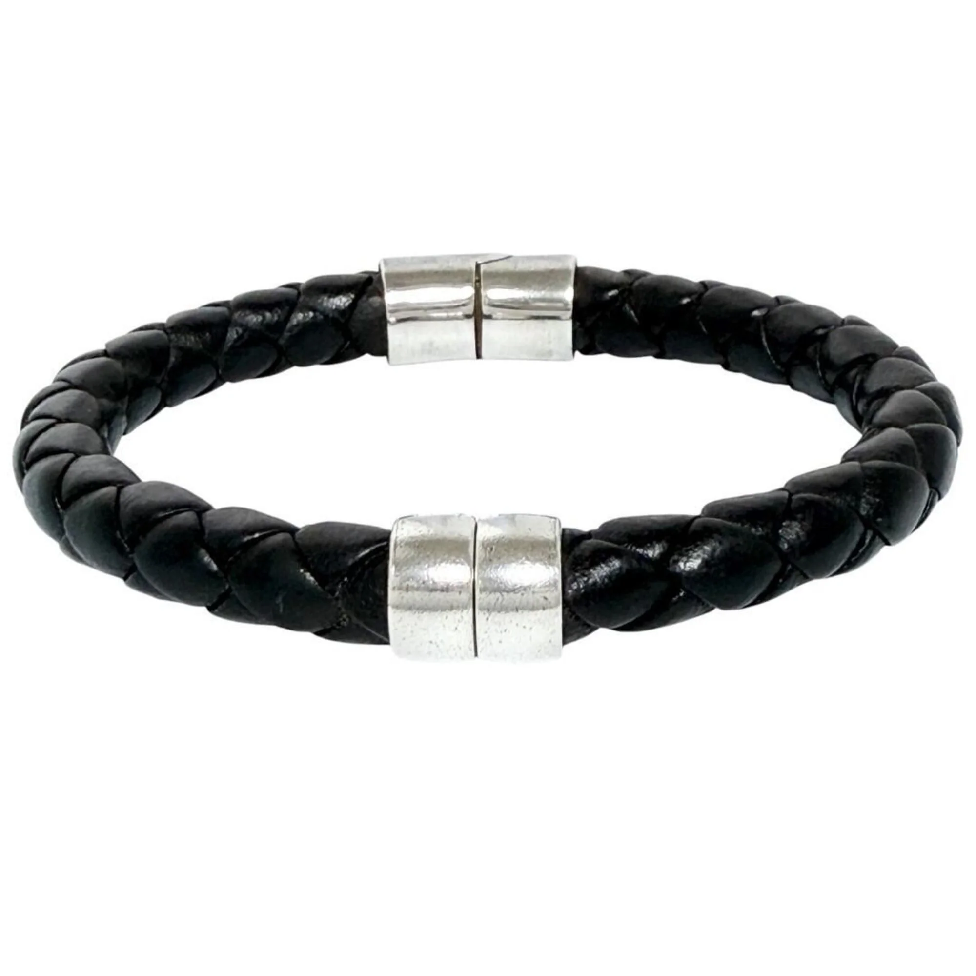 Intrecciato Bracelet Leather and Sterling Silver - Image 2