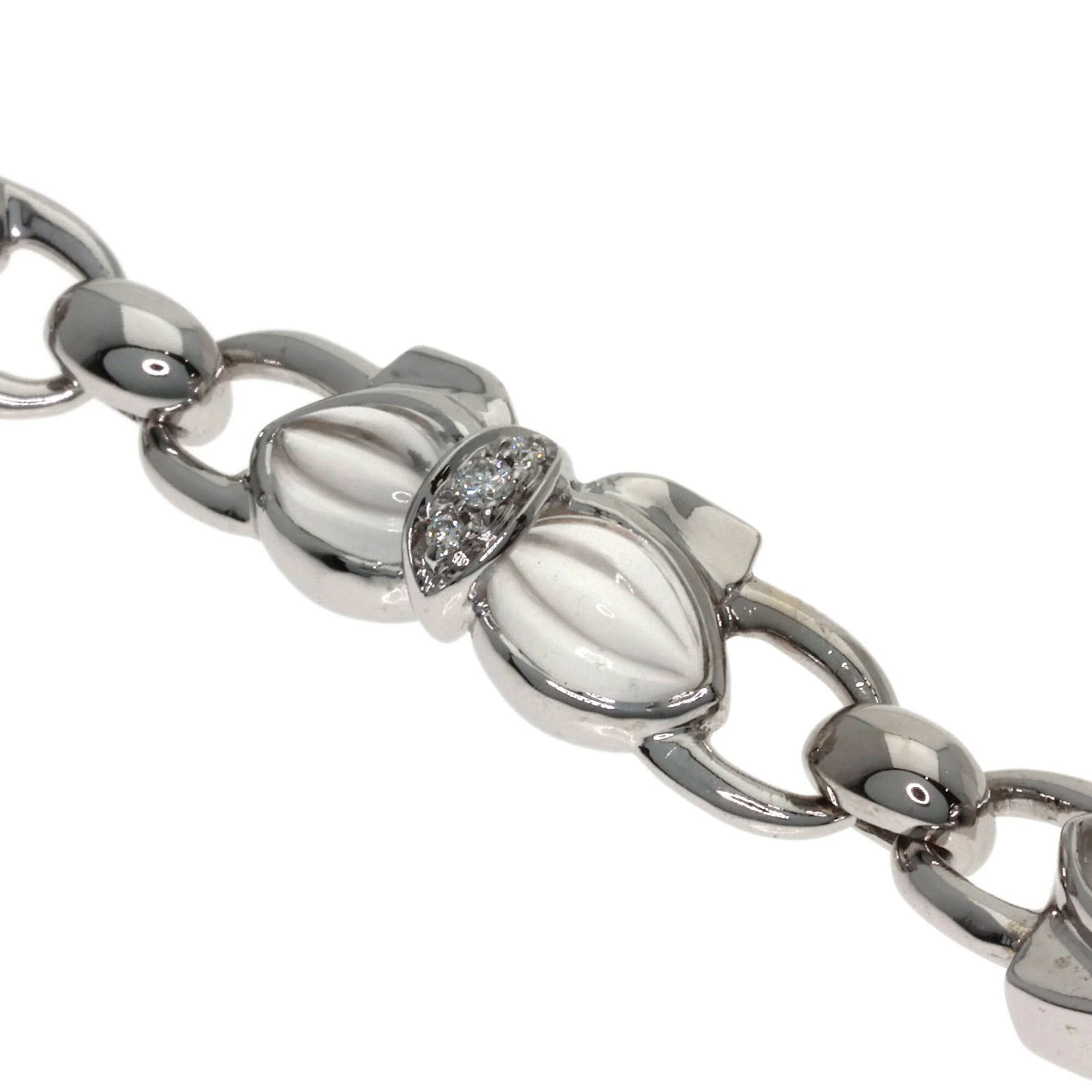 Ribbon Motif Quartz Watch 18K White Gold - Image 8