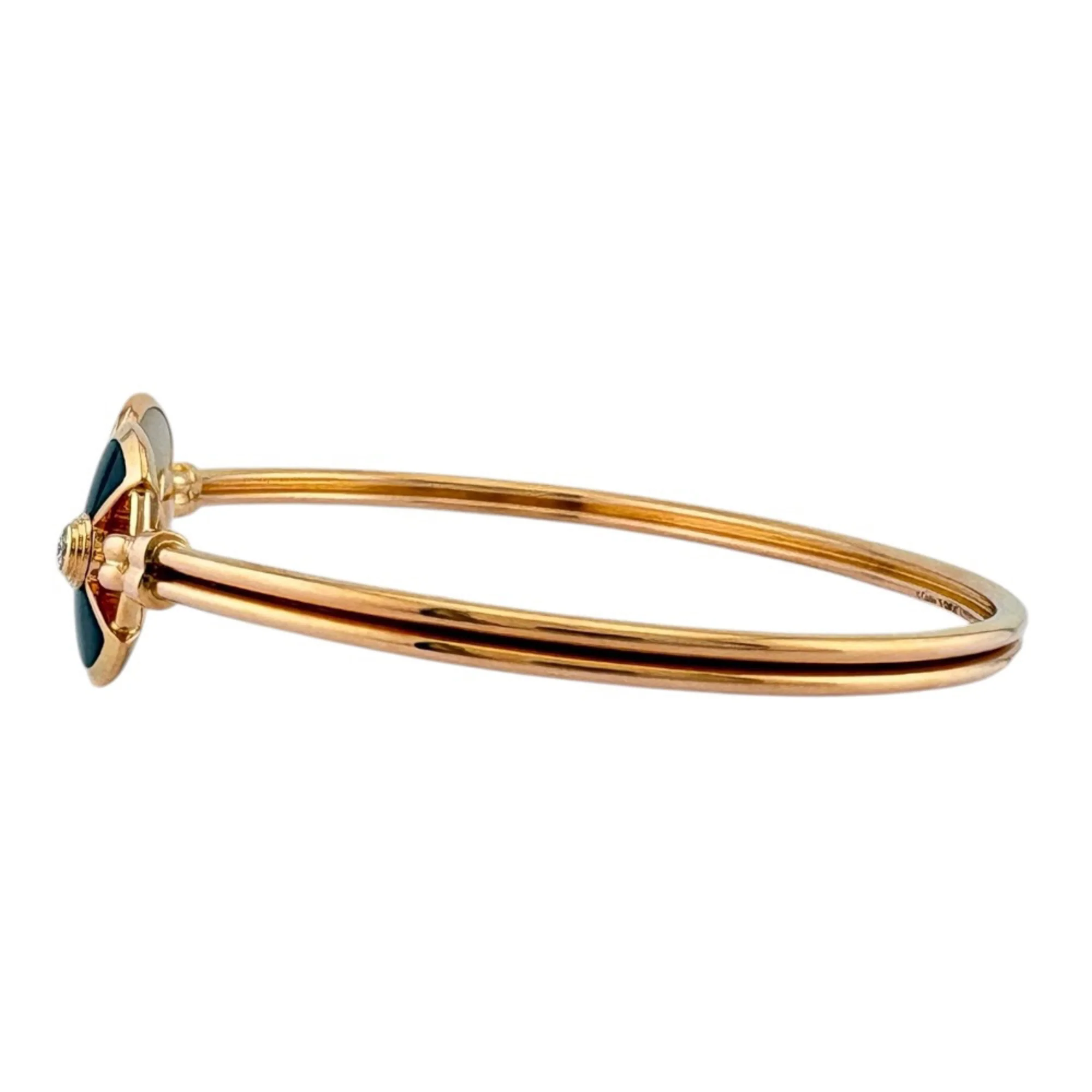 Amulet Bangle 18K Rose Gold with Onyx and Mother of Pearl Bracelet - Image 4