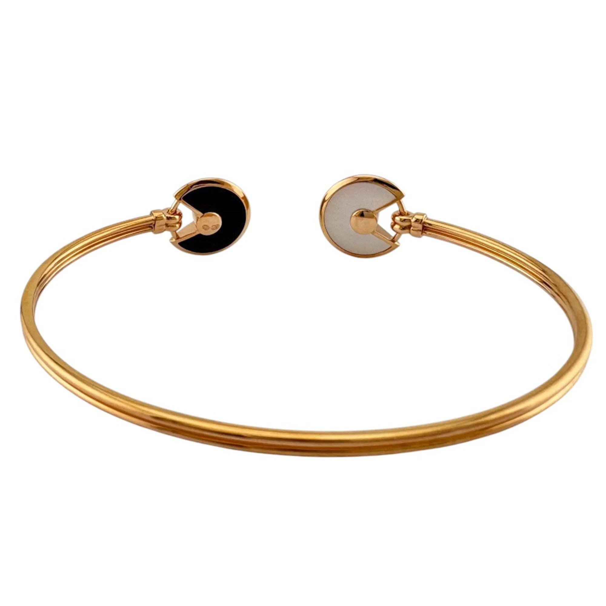 Amulet Bangle 18K Rose Gold with Onyx and Mother of Pearl Bracelet - Image 5