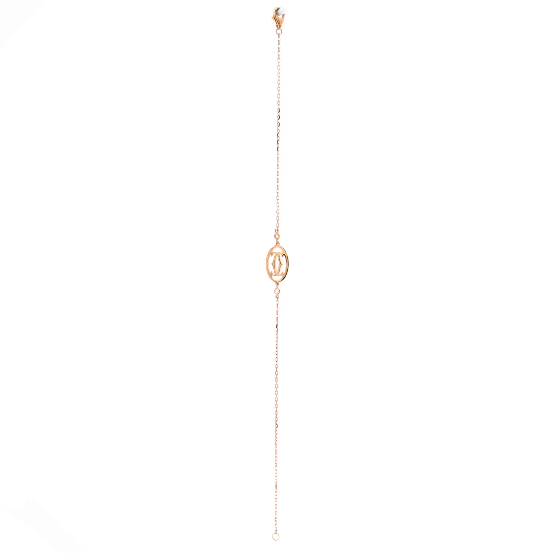 Double C de Cartier Bracelet 18K Rose Gold with Diamonds - Image 2