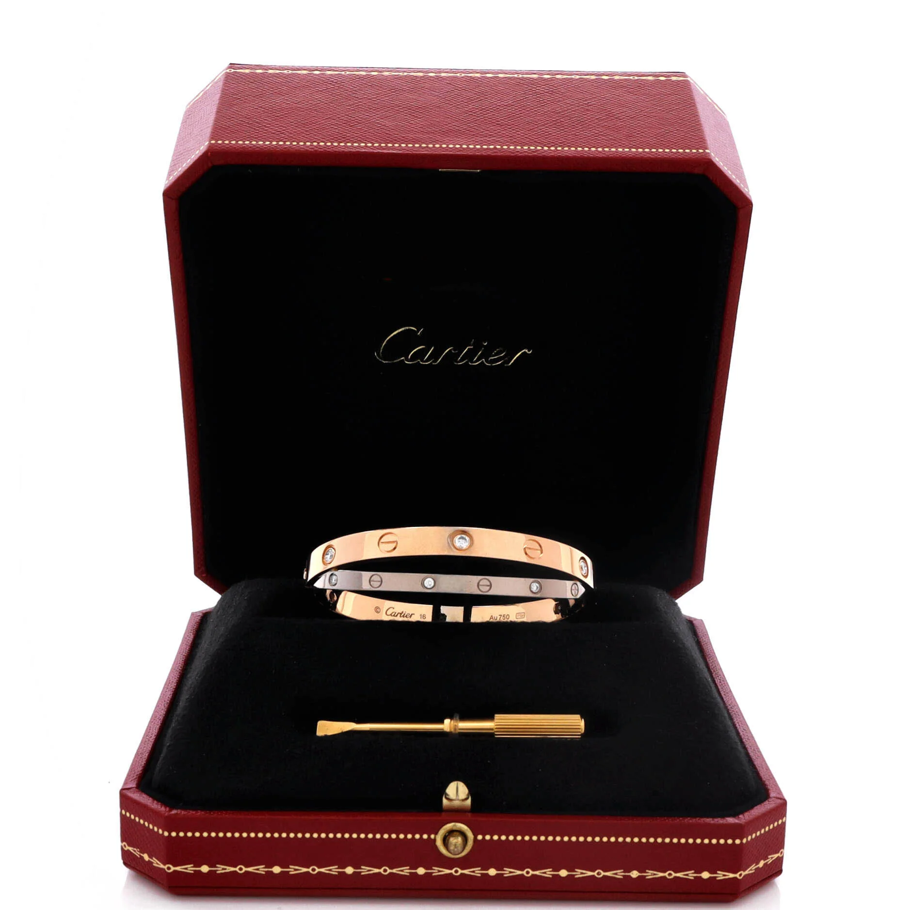 Double Love Bracelet 18K Rose Gold with 18K White Gold with Diamonds 17 - Image 2