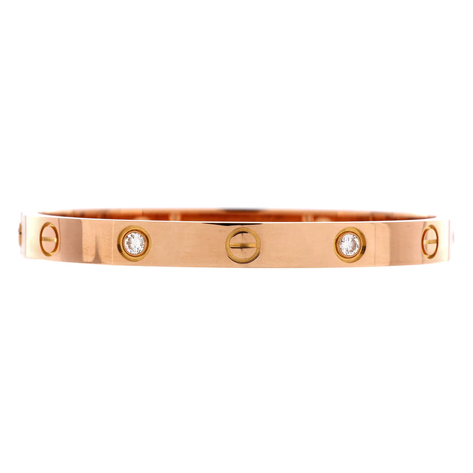 Love 4 Diamond Bracelet 18K Rose Gold with Diamonds 17