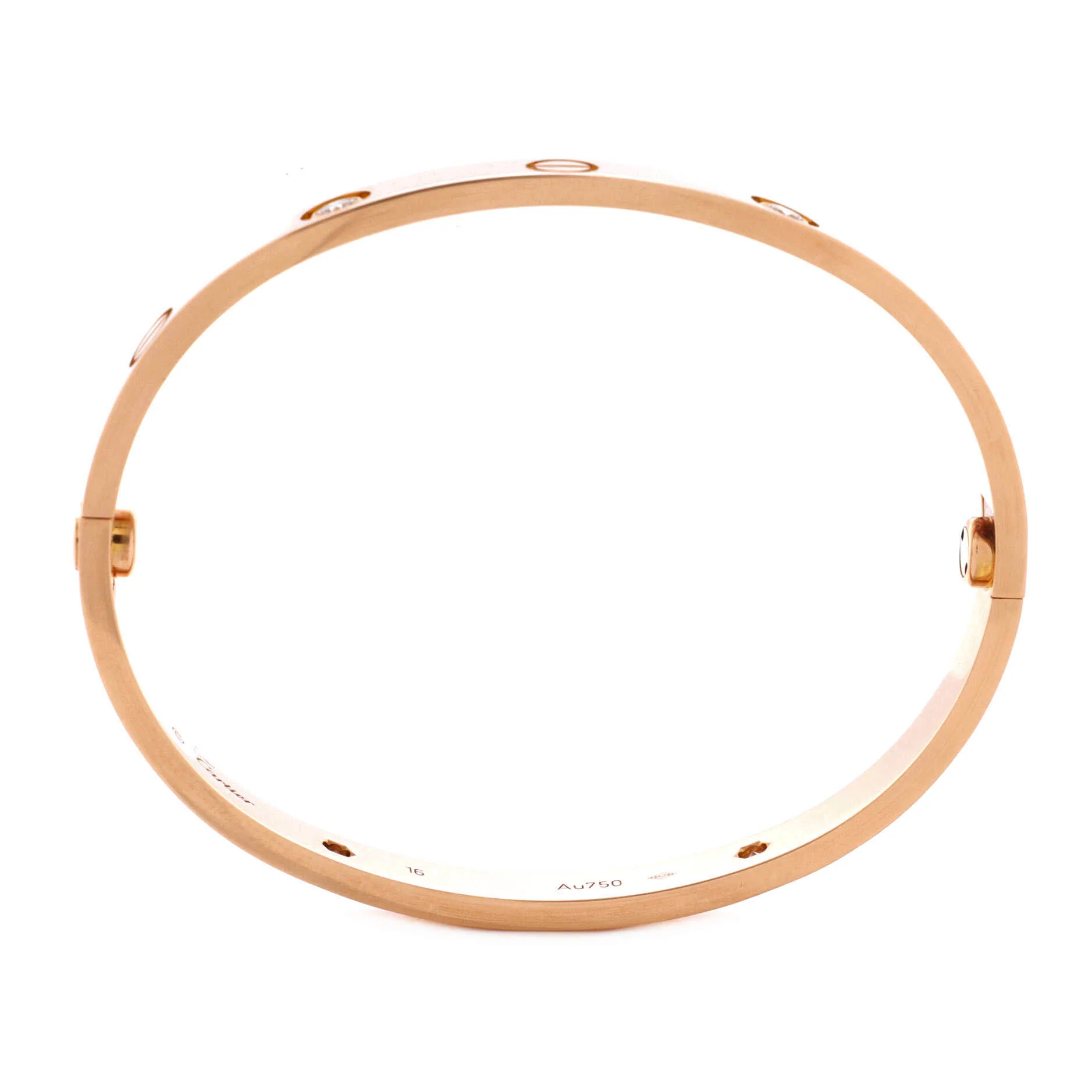 Love 4 Diamond Bracelet 18K Rose Gold with Diamonds 17 - Image 3