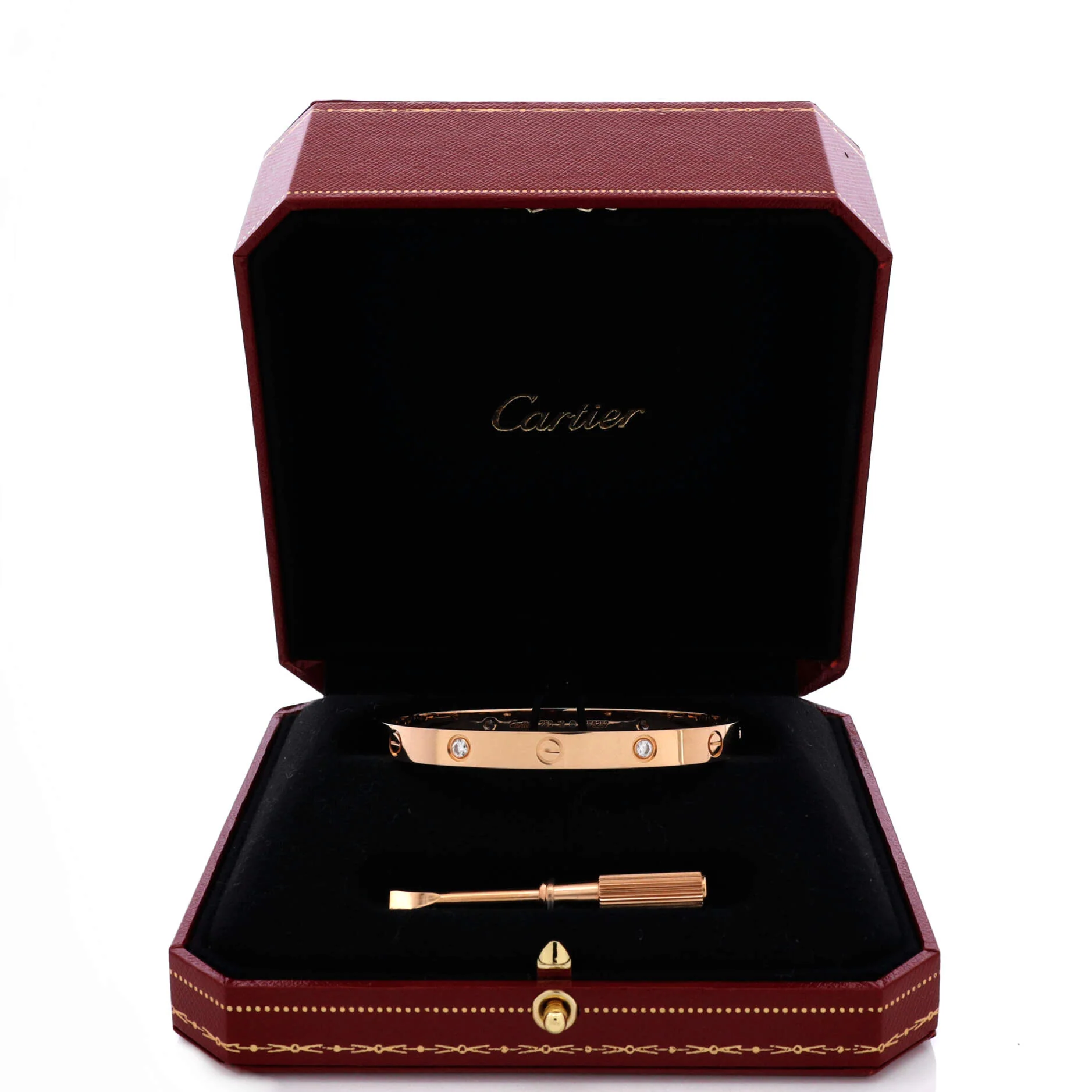 Love 4 Diamond Bracelet 18K Rose Gold with Diamonds 18 - Image 2