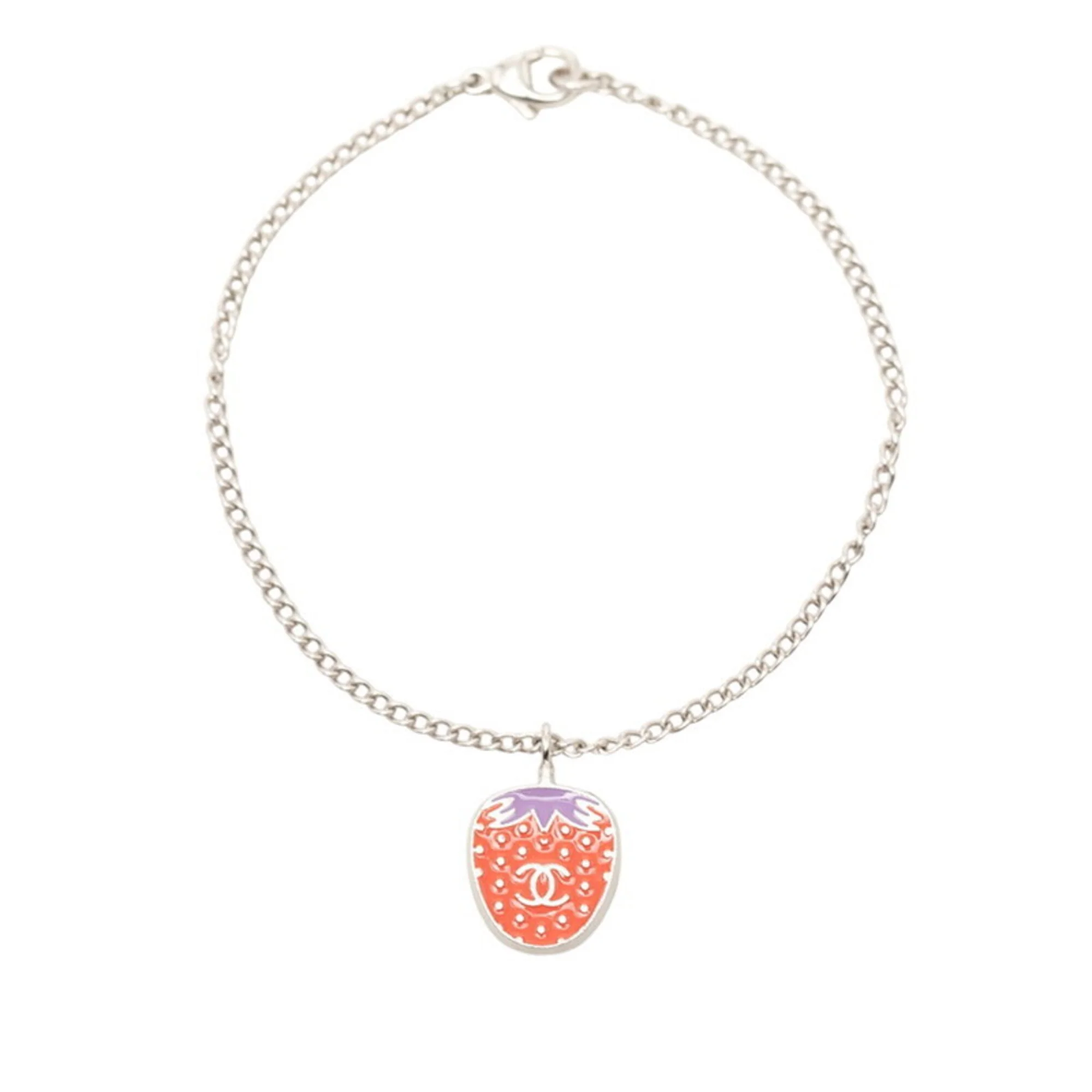 CC Logo Chain Bracelet Silver-Tone Metal