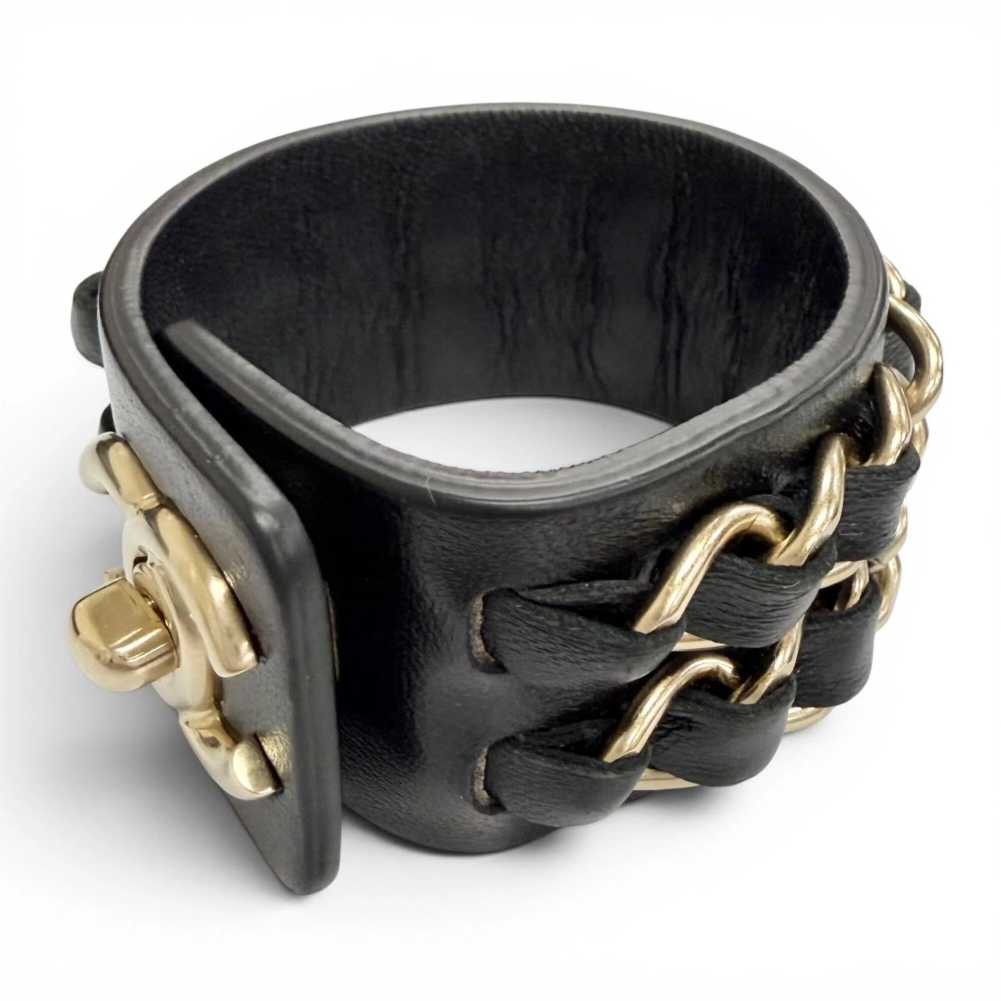 CC Logo Turnlock Chain Bracelet Gold-Tone Metal - Image 3
