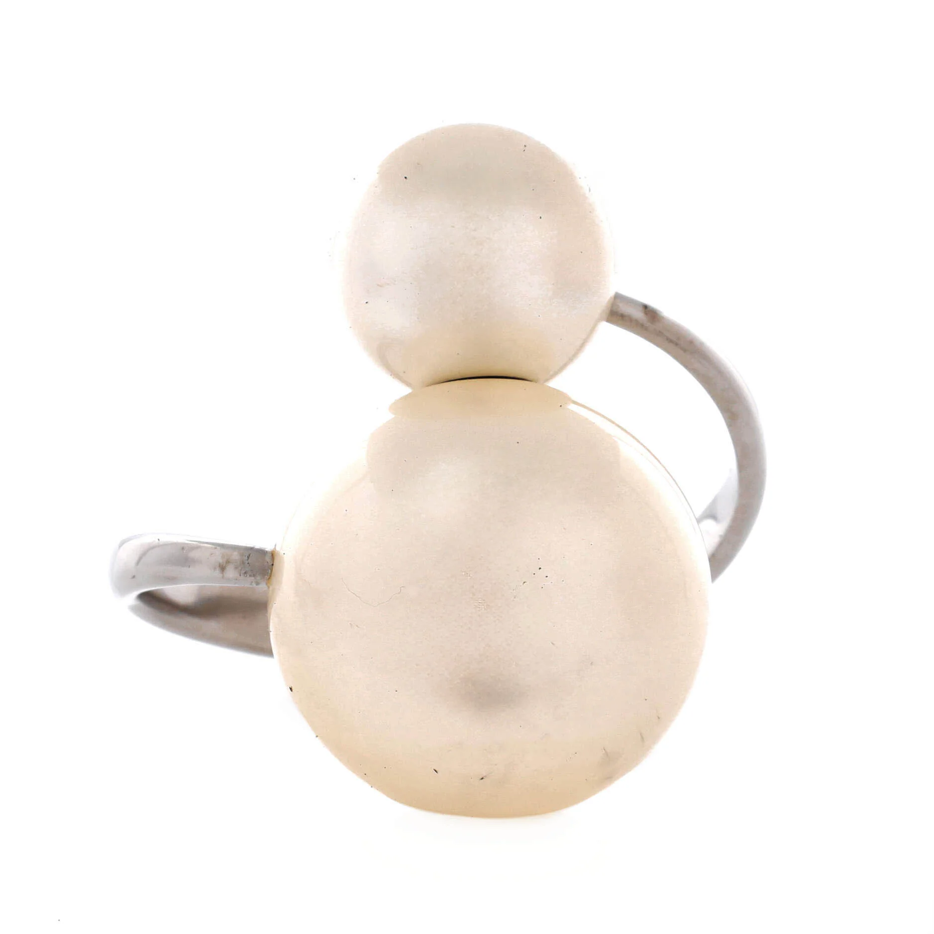 Double Pearl Cuff Bracelet Metal and Faux Pearls