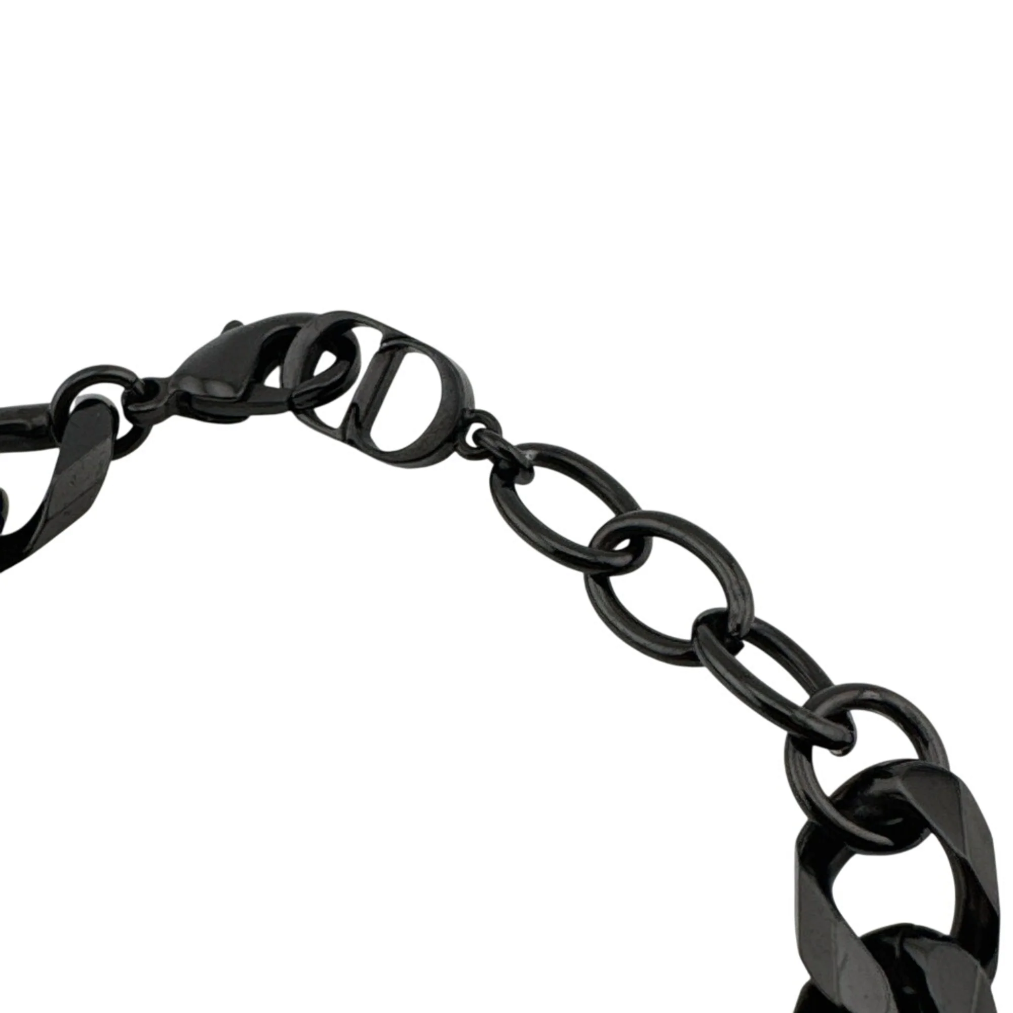 Chain Link Bracelet Metal Black - Image 6
