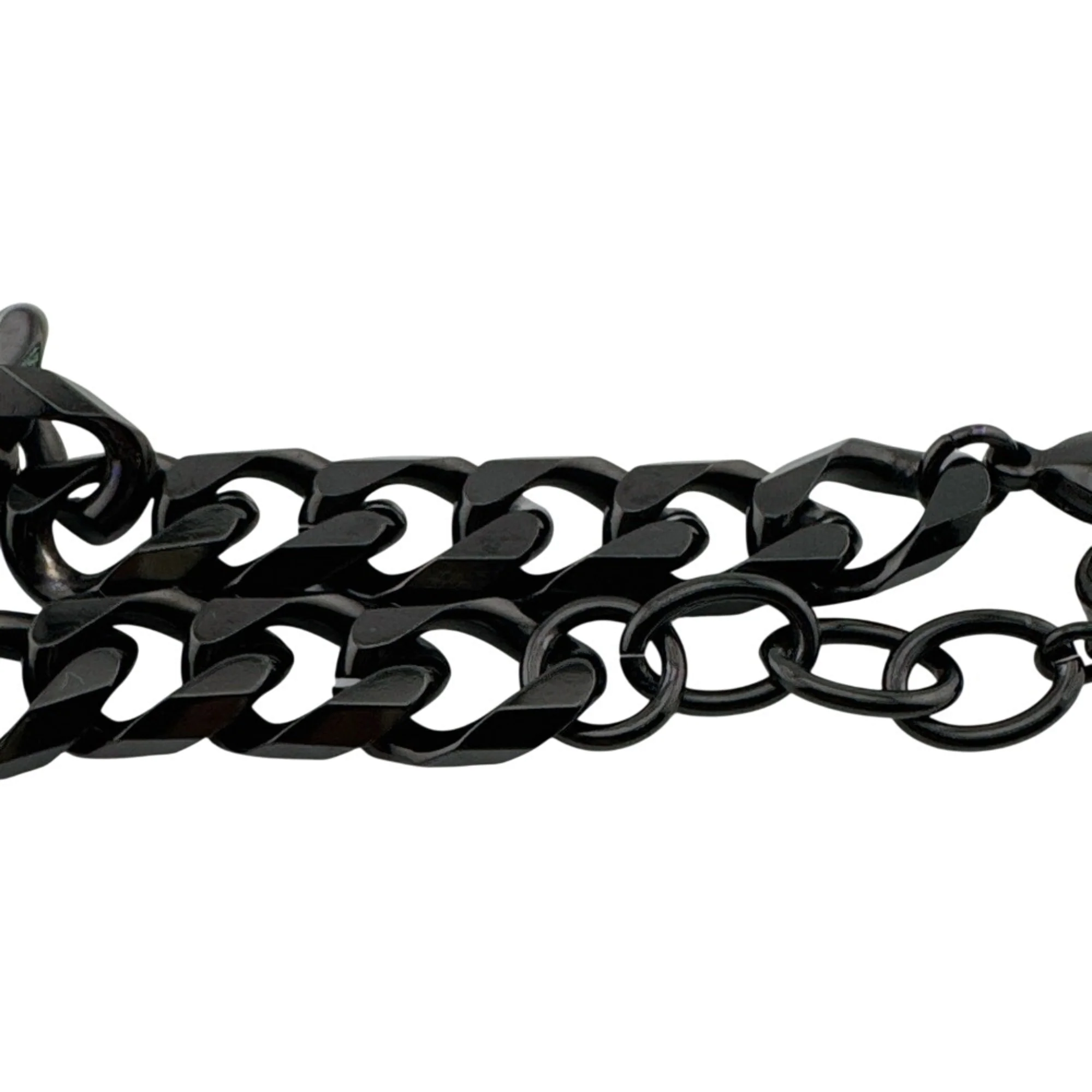 Chain Link Bracelet Metal Black - Image 7