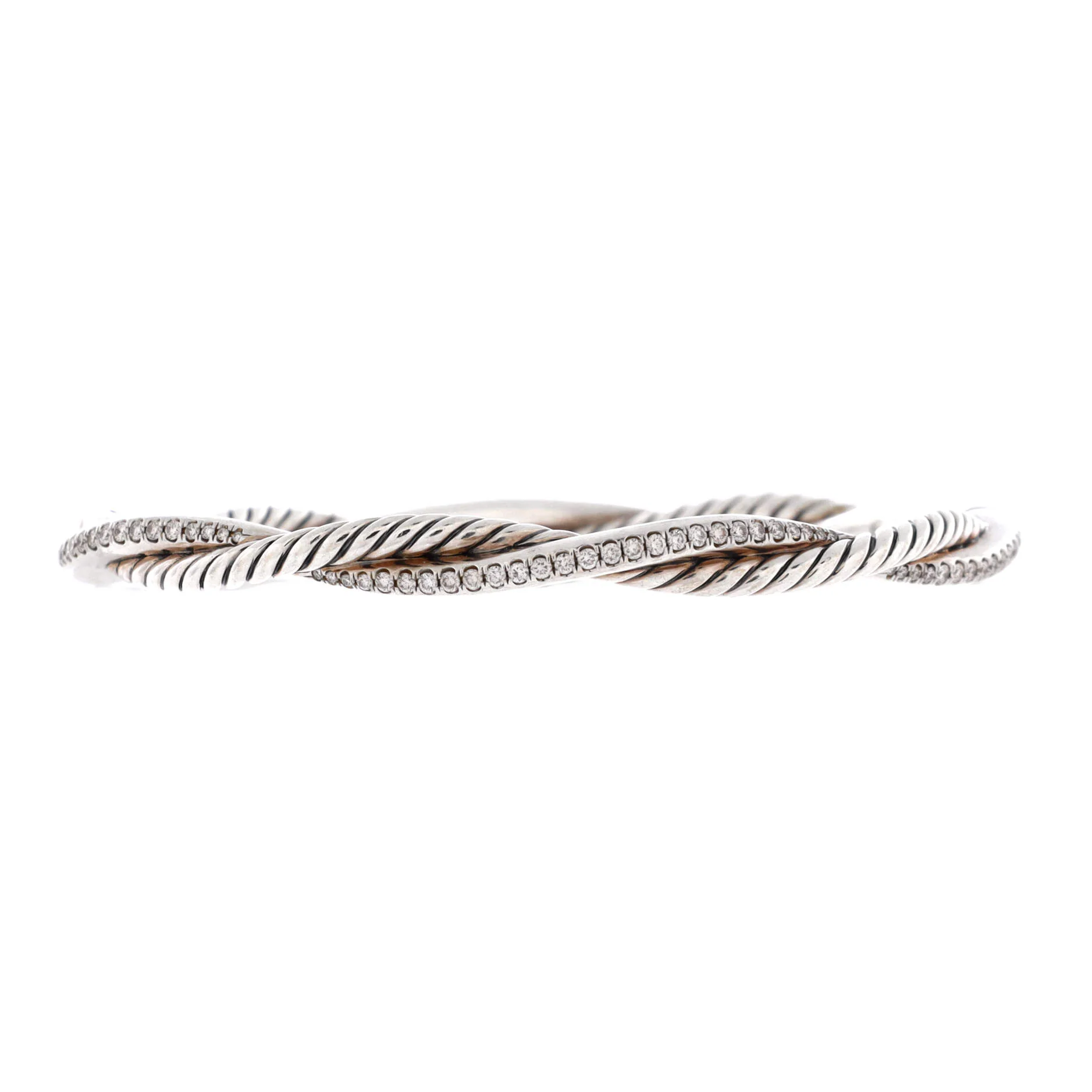 Petite Infinity Bracelet Sterling Silver with Diamonds 4.4MM