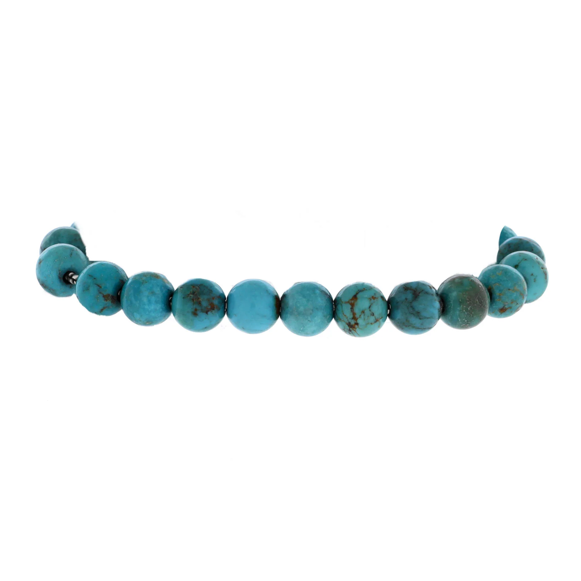 Spiritual Beads Bracelet Turquoise and Sterling Silver 8mm - Image 2