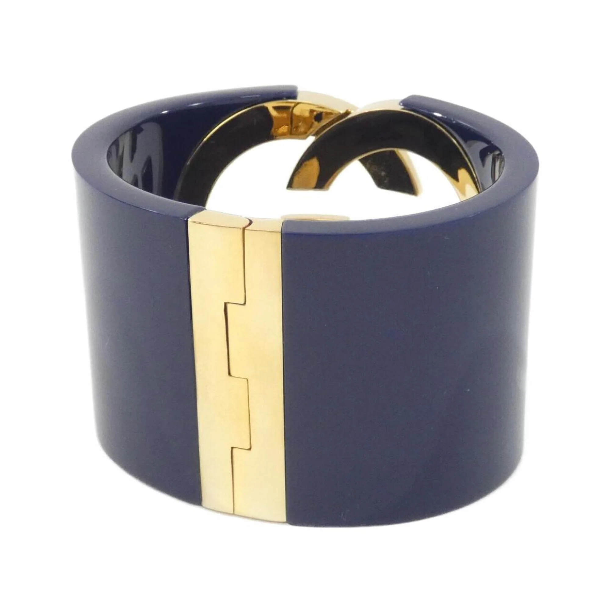 Interlocking Bracelet Gold Navy - Image 2