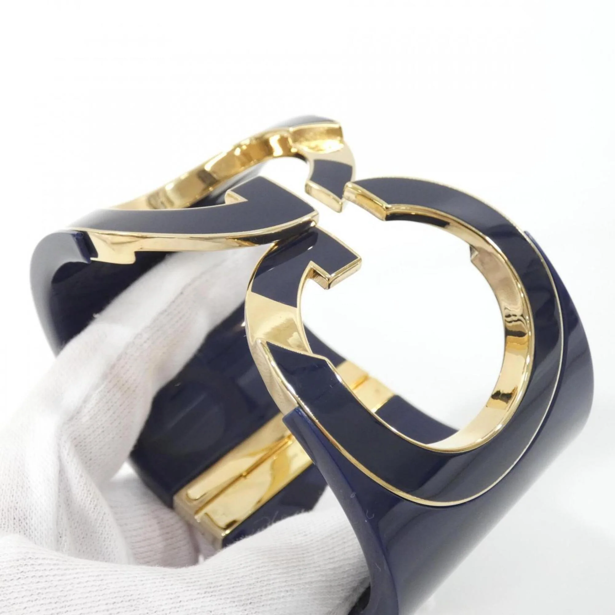 Interlocking Bracelet Gold Navy - Image 3