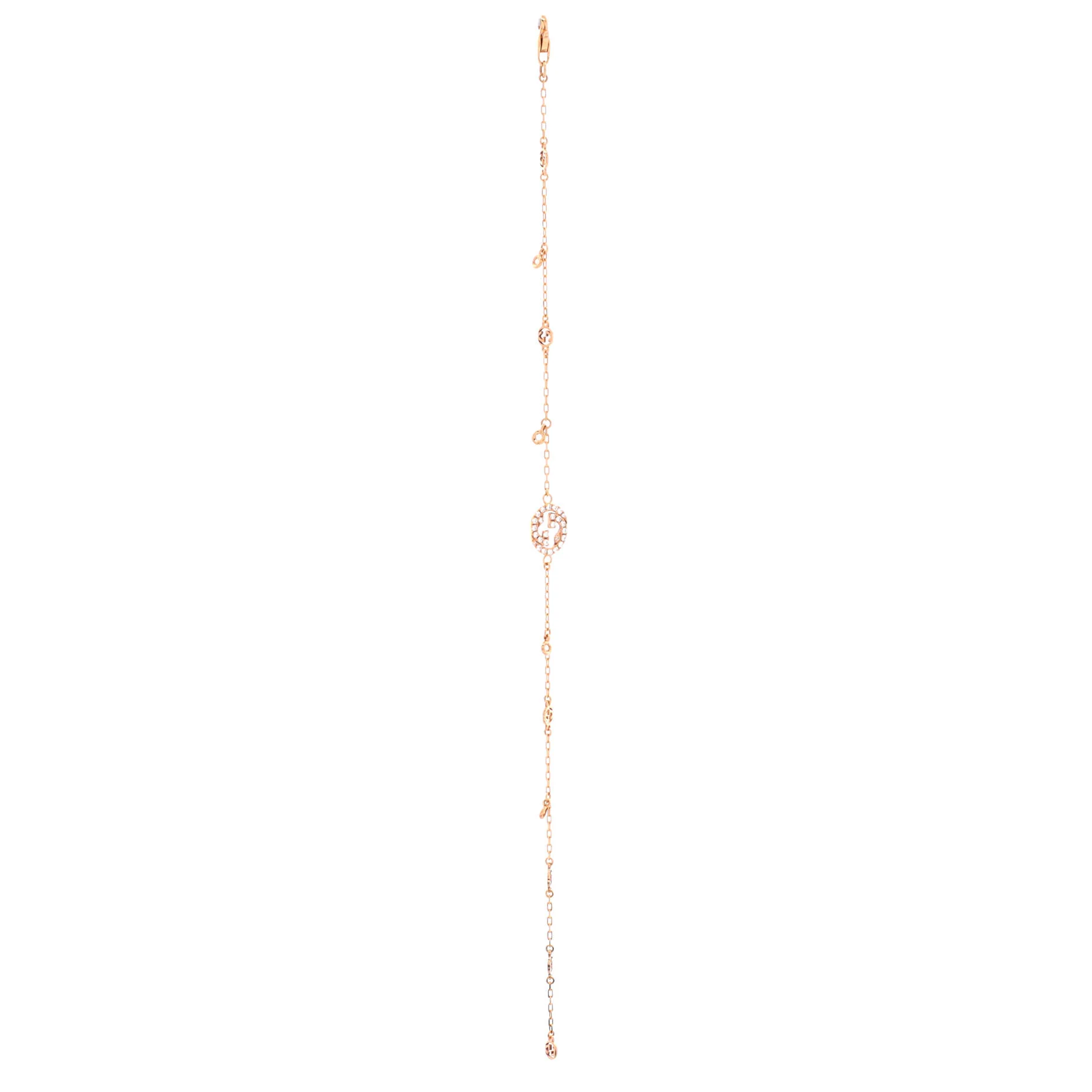 Interlocking G Chain Bracelet 18K Rose Gold with Diamonds - Image 3