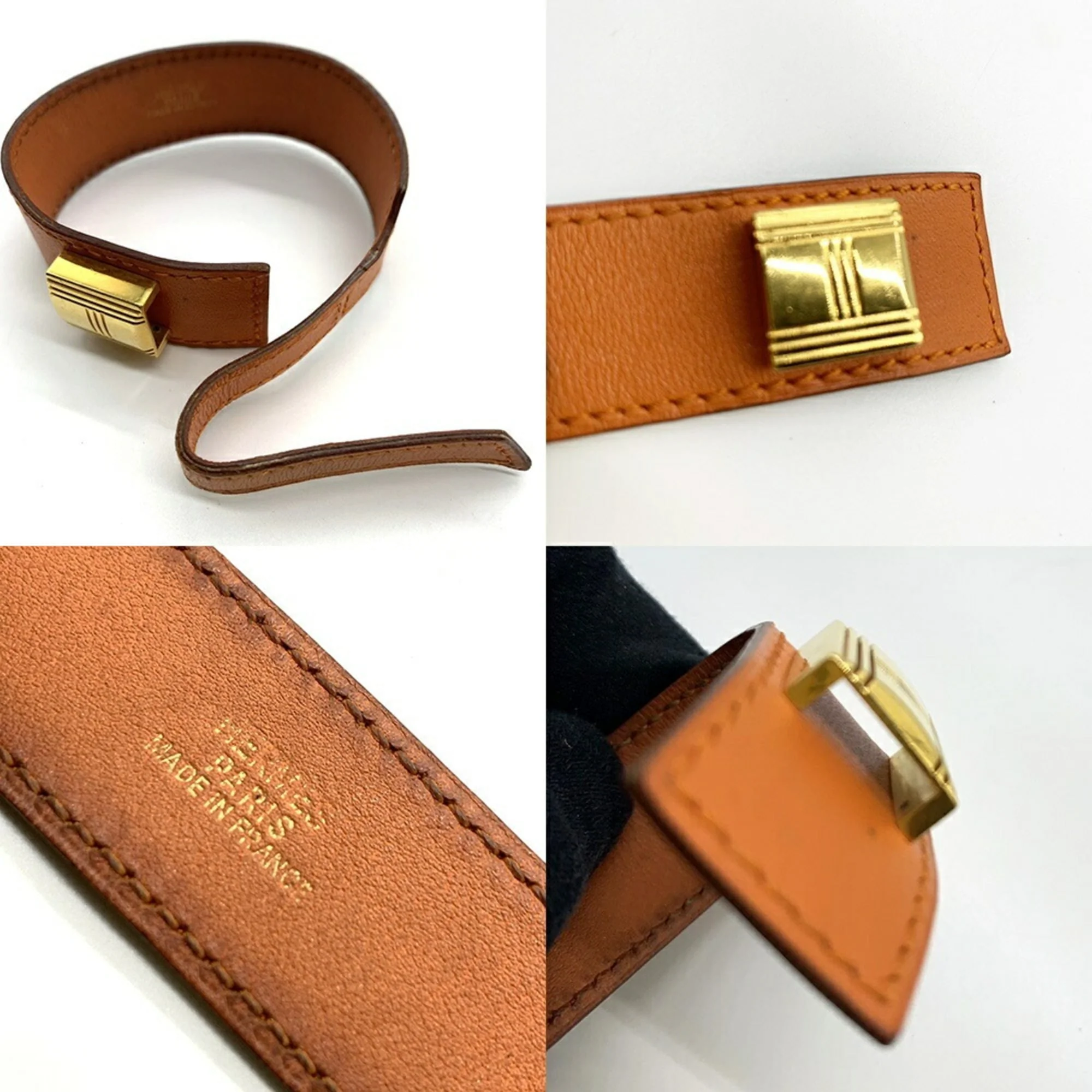 Artemis Bracelet Orange Leather - Image 3