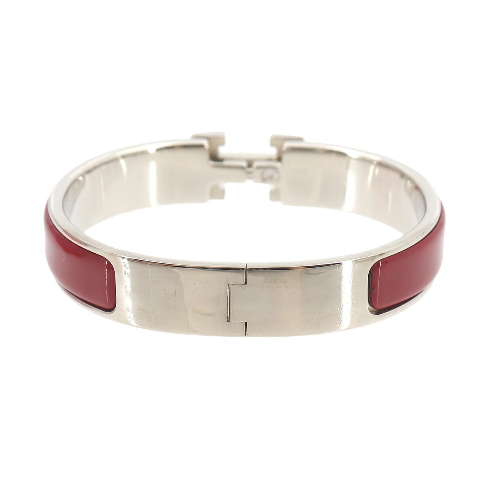 Bangle Bracelet Red and Silver - Image 2