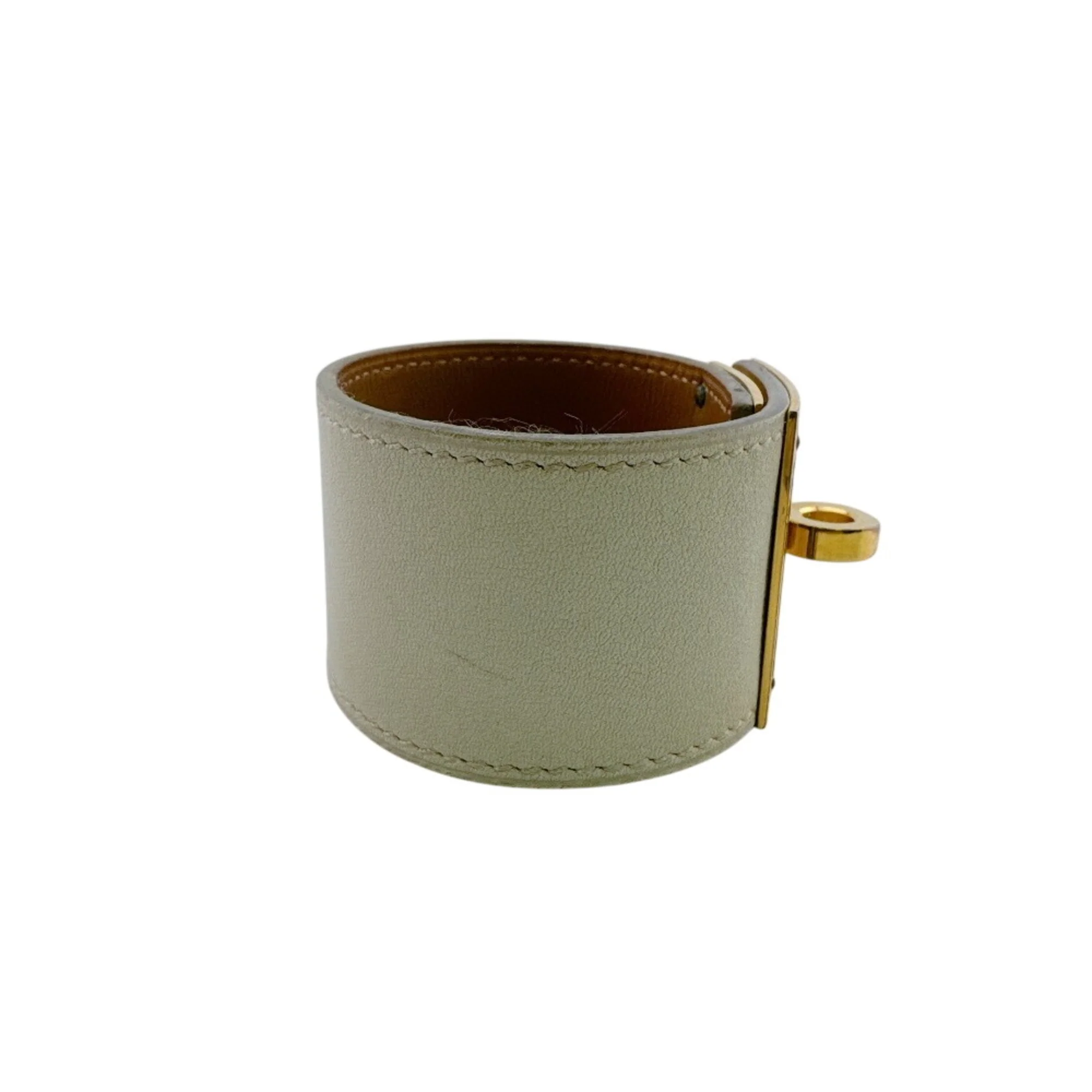 Bangle Leather and Metal Ivory Bracelet - Image 3