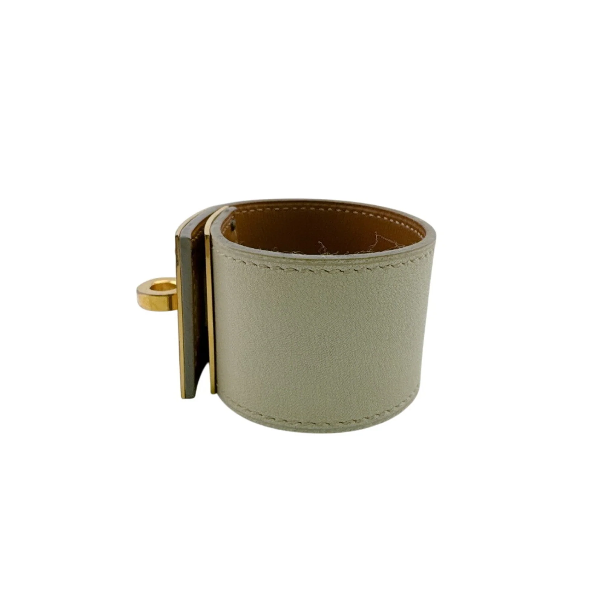 Bangle Leather and Metal Ivory Bracelet - Image 5