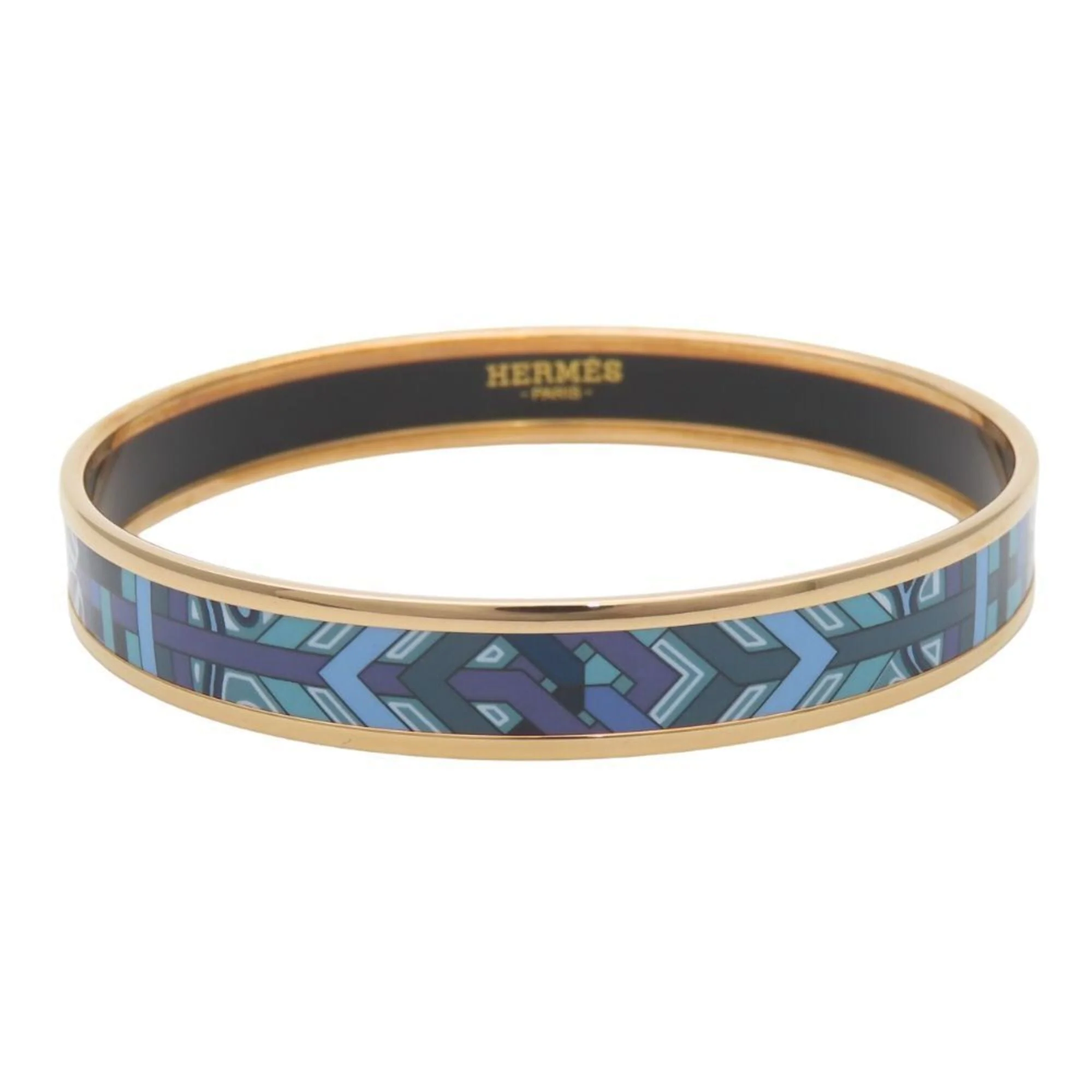 Bracelet Cloisonné and Enamel and Gold Blue Purple