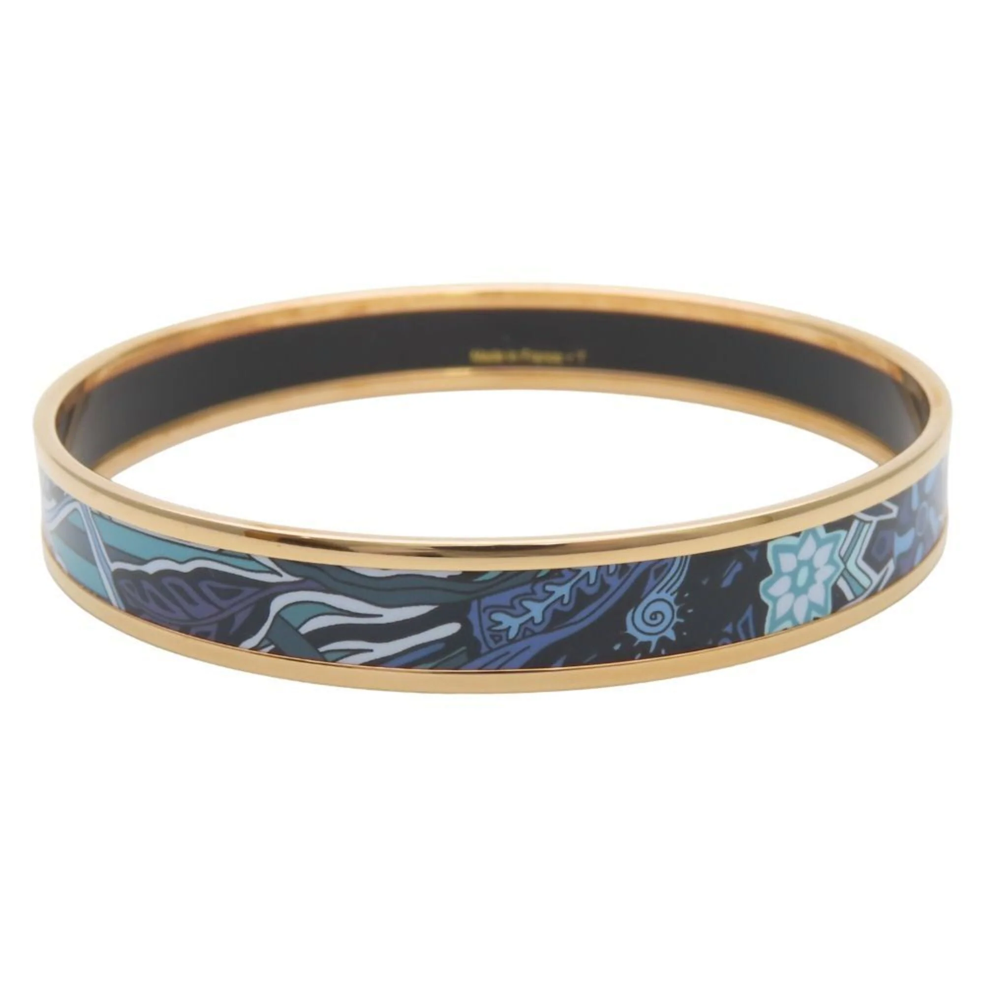 Bracelet Cloisonné and Enamel and Gold Blue Purple - Image 3