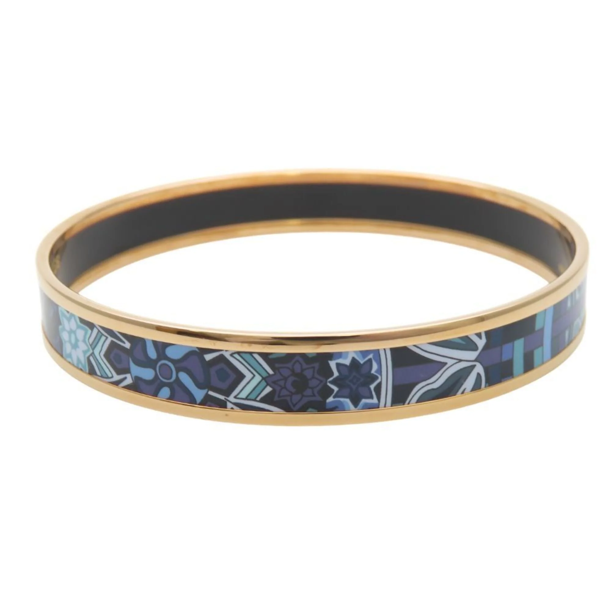 Bracelet Cloisonné and Enamel and Gold Blue Purple - Image 4