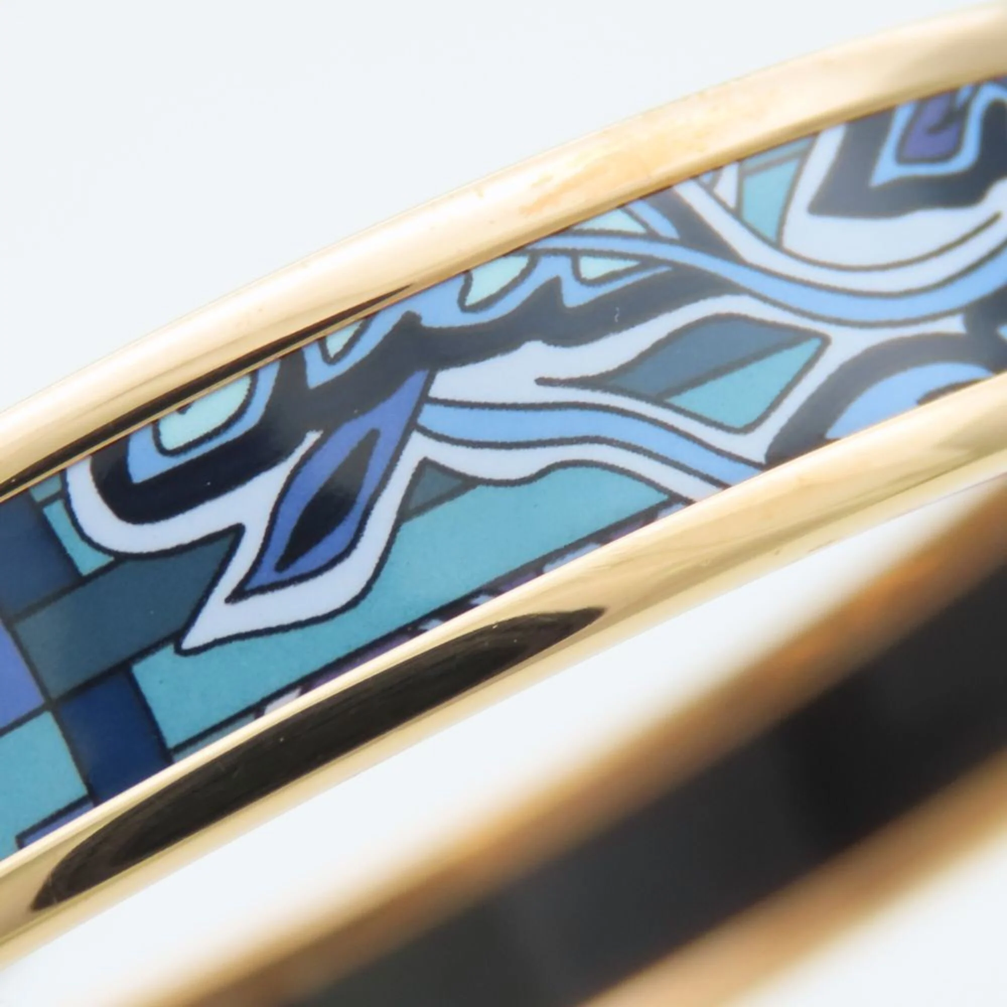 Bracelet Cloisonné and Enamel and Gold Blue Purple - Image 8