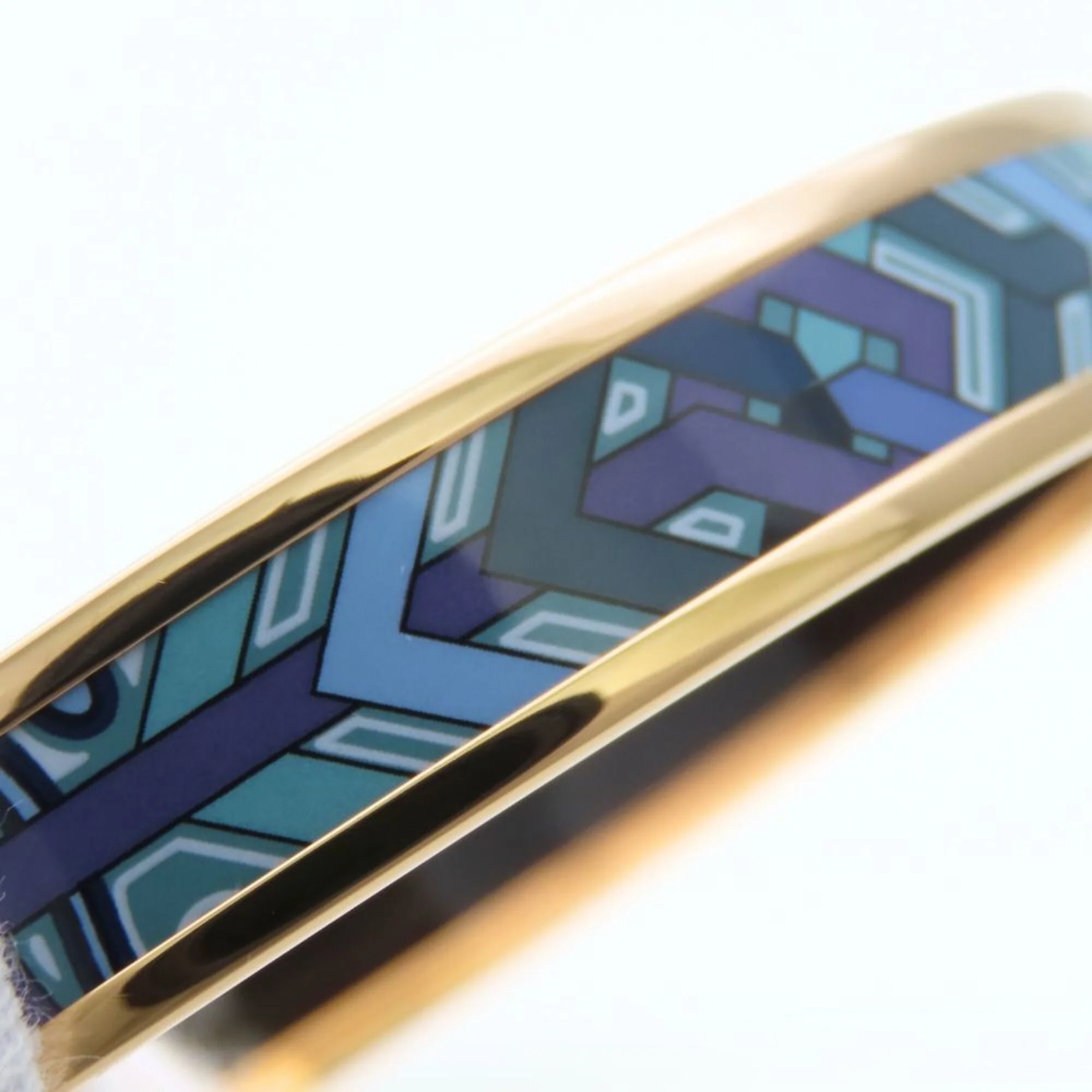 Bracelet Cloisonné and Enamel and Gold Blue Purple - Image 9