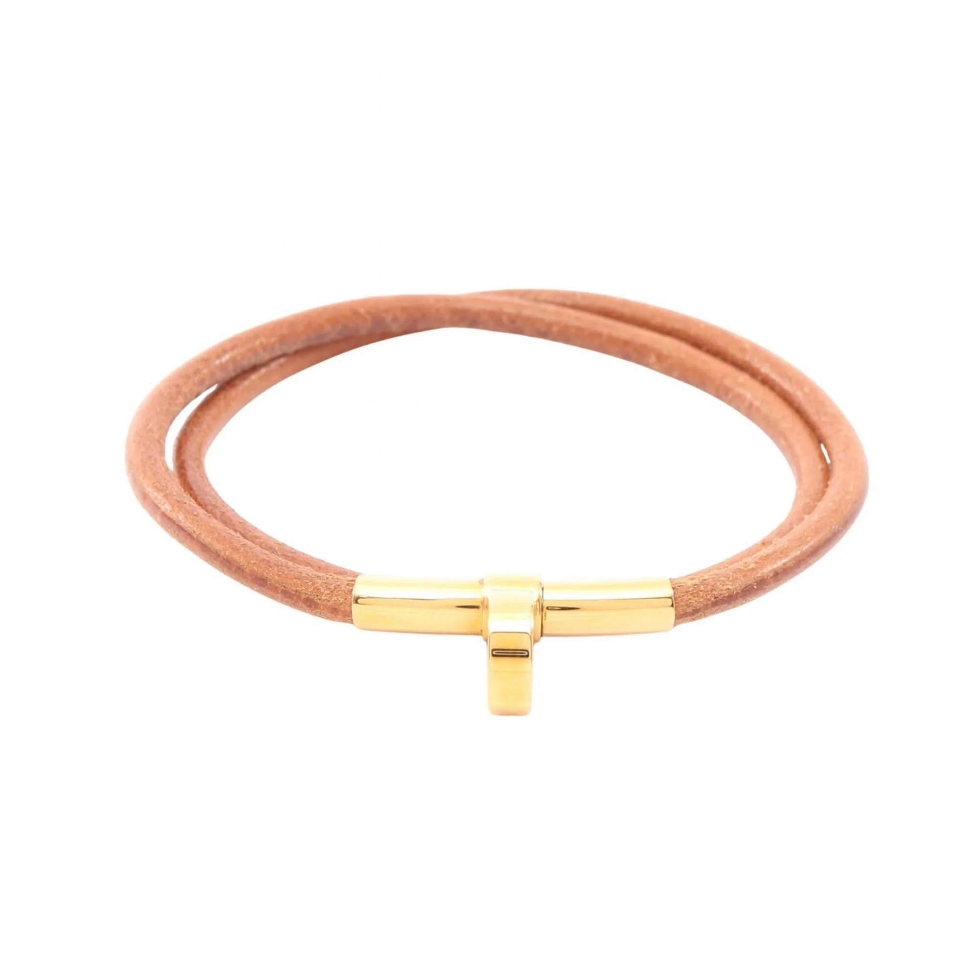 Bracelet Gold and Leather