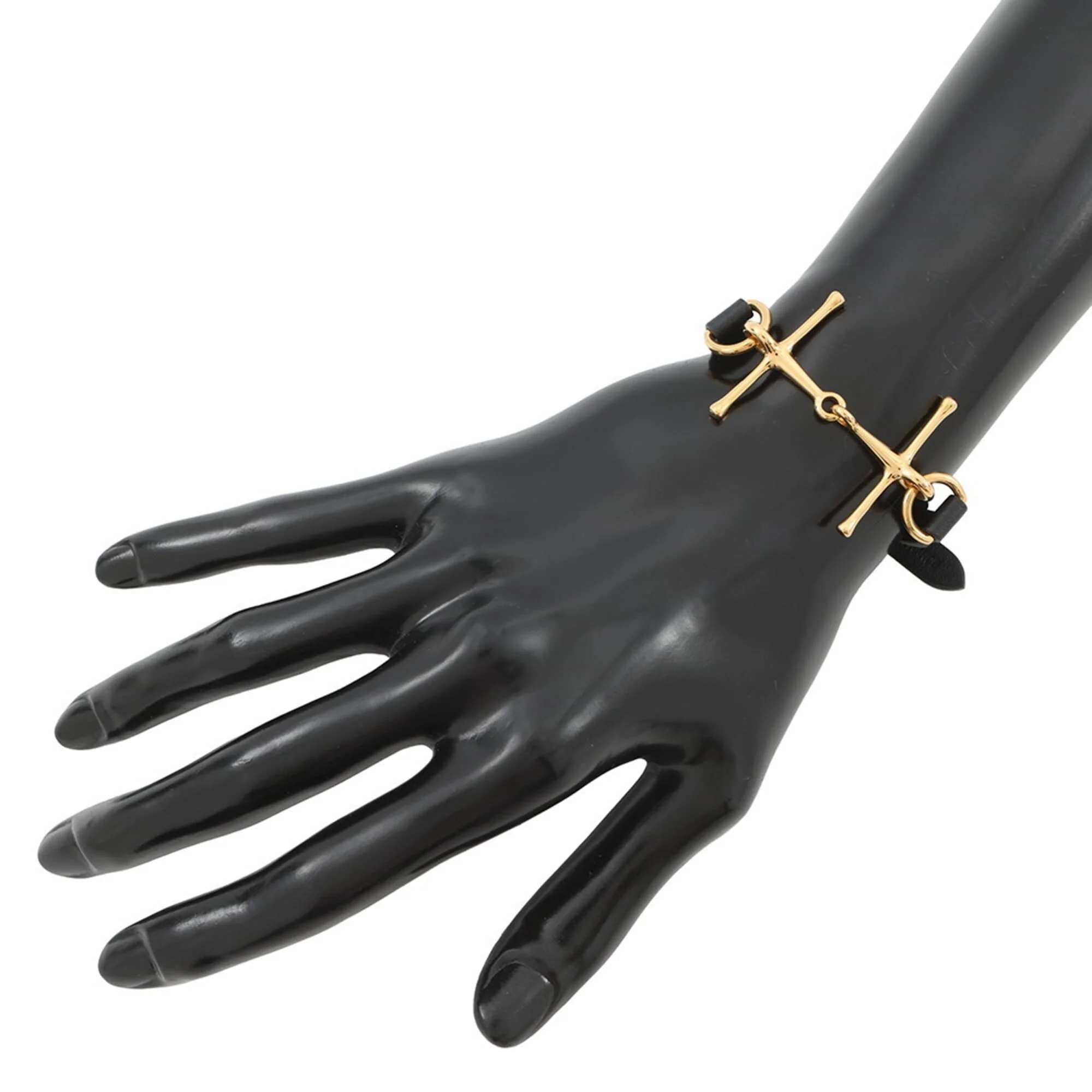 Bracelet Gold and Swift Leather - Image 4