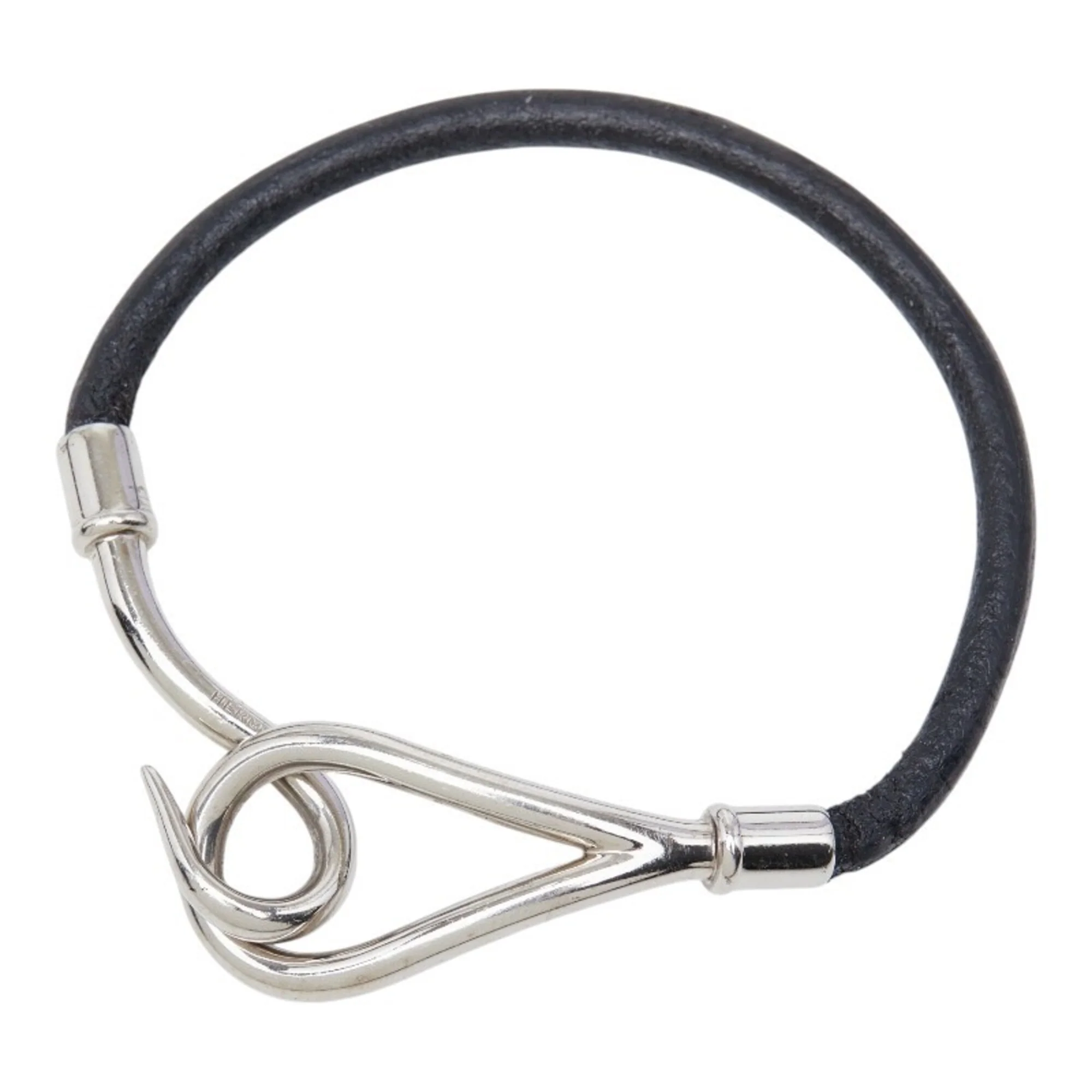 Bracelet Leather and Metal Black