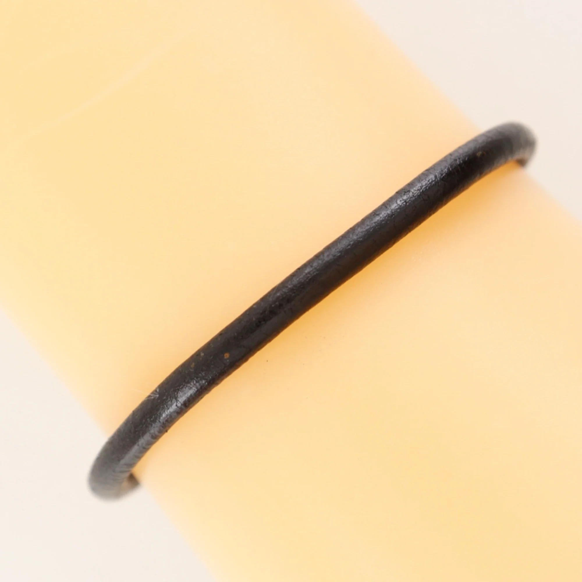 Bracelet Leather and Metal Black and Silver Hardware - Image 3