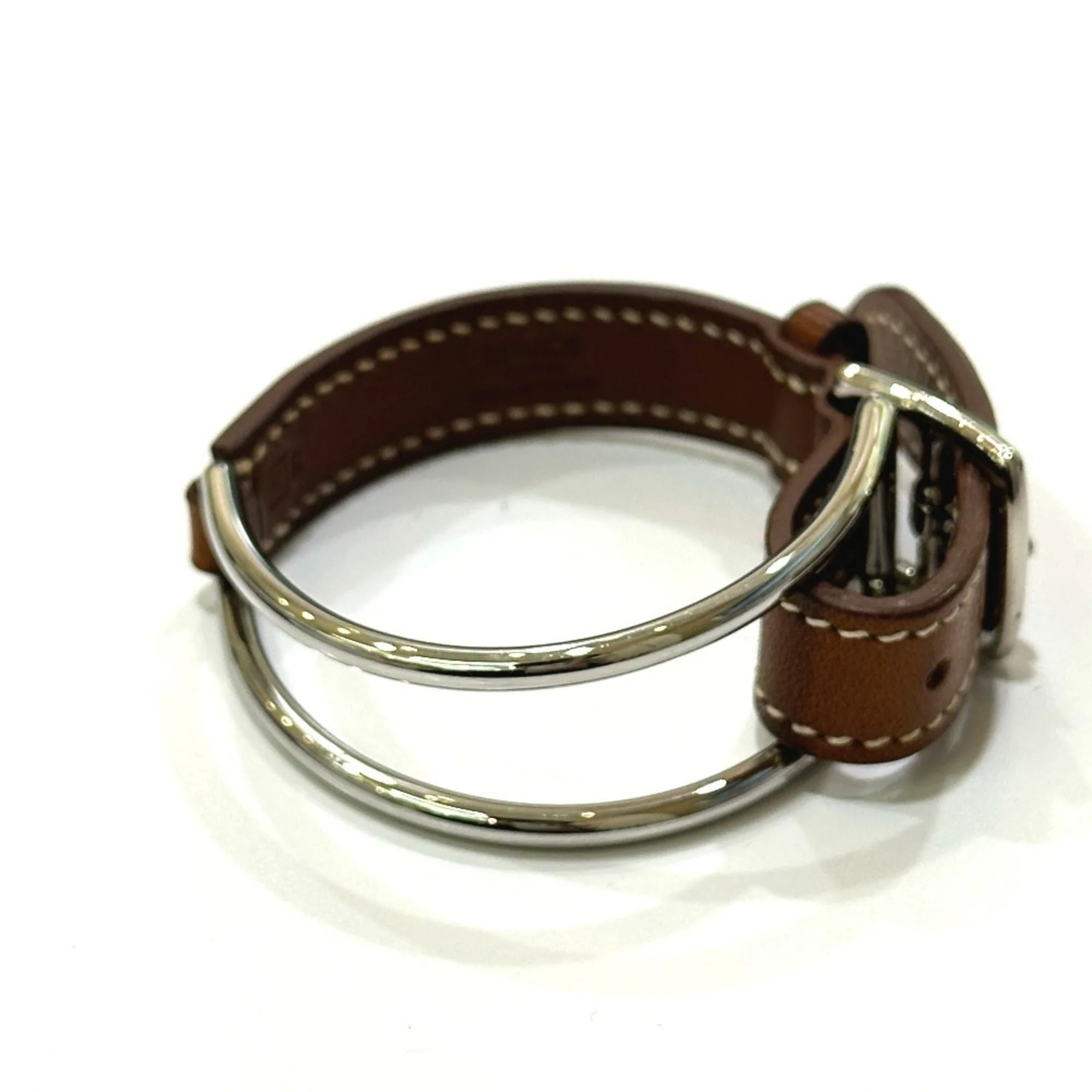 Bracelet Leather and Metal Brown