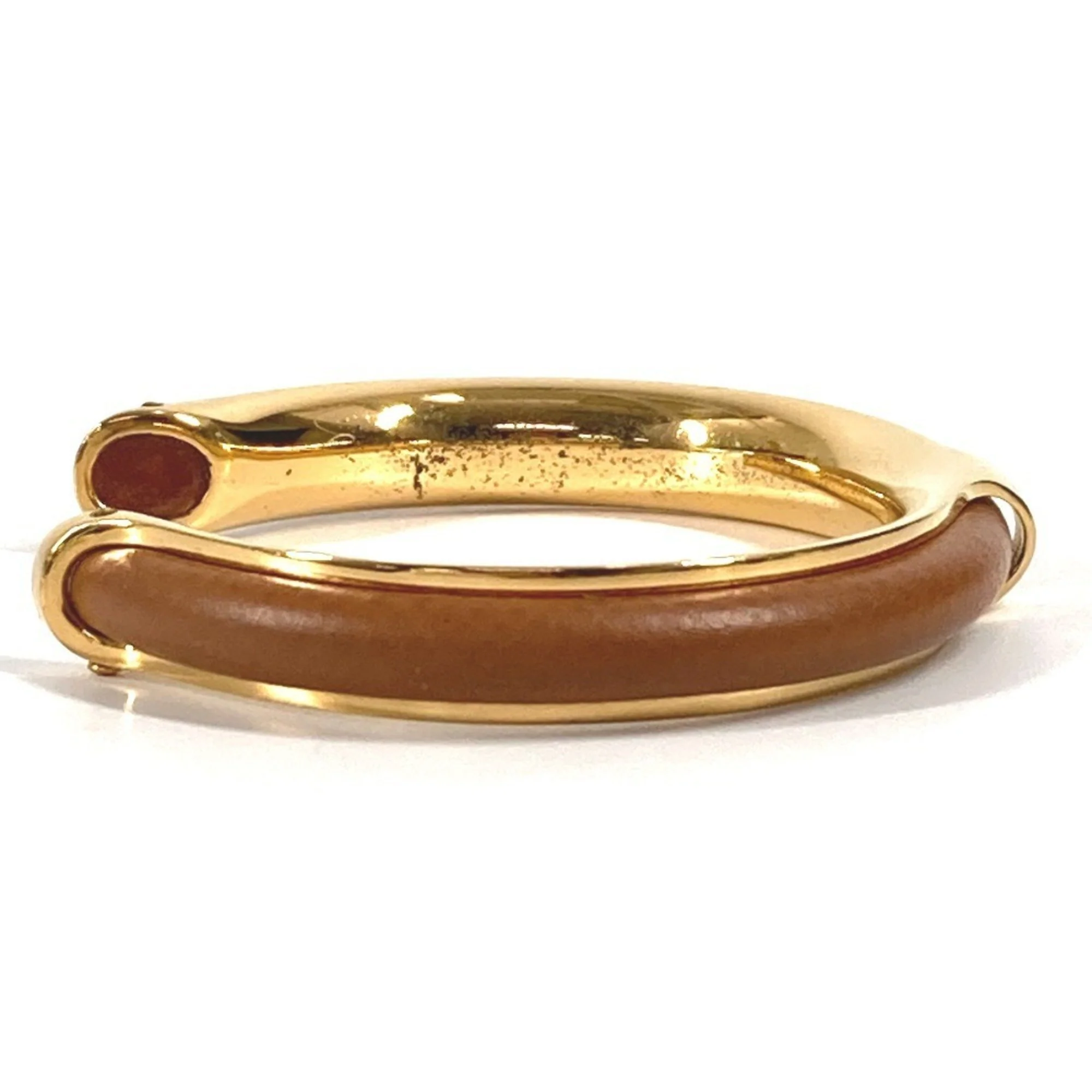 Bracelet Leather and Metal Brown and Gold - Image 5