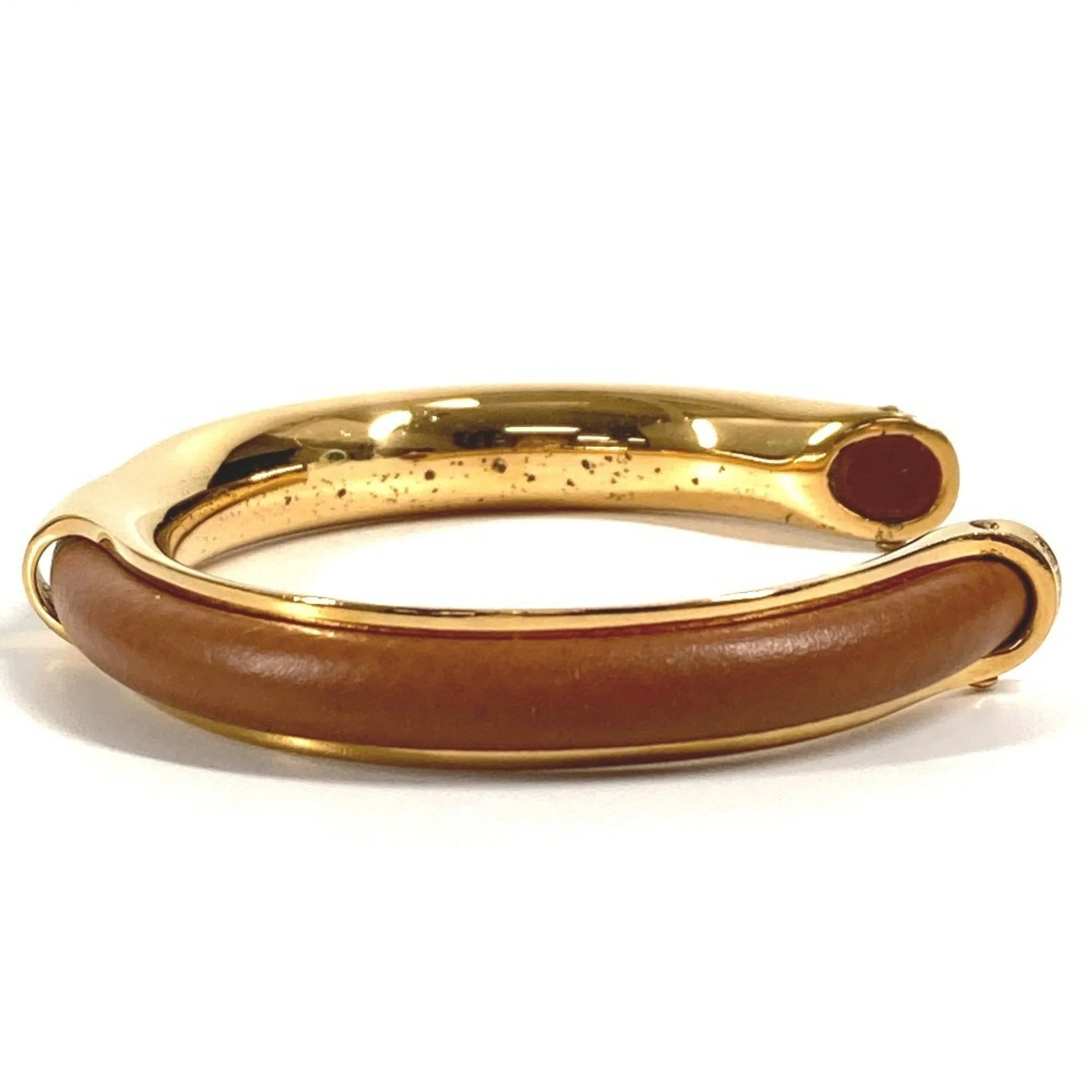Bracelet Leather and Metal Brown and Gold - Image 6