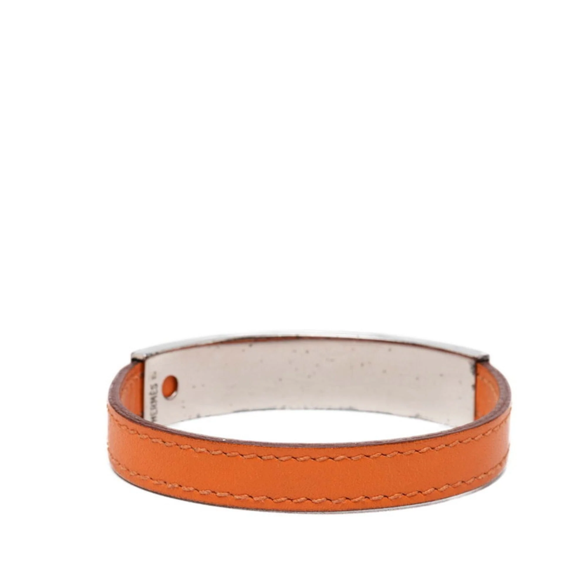 Bracelet Leather and Metal Orange - Image 3