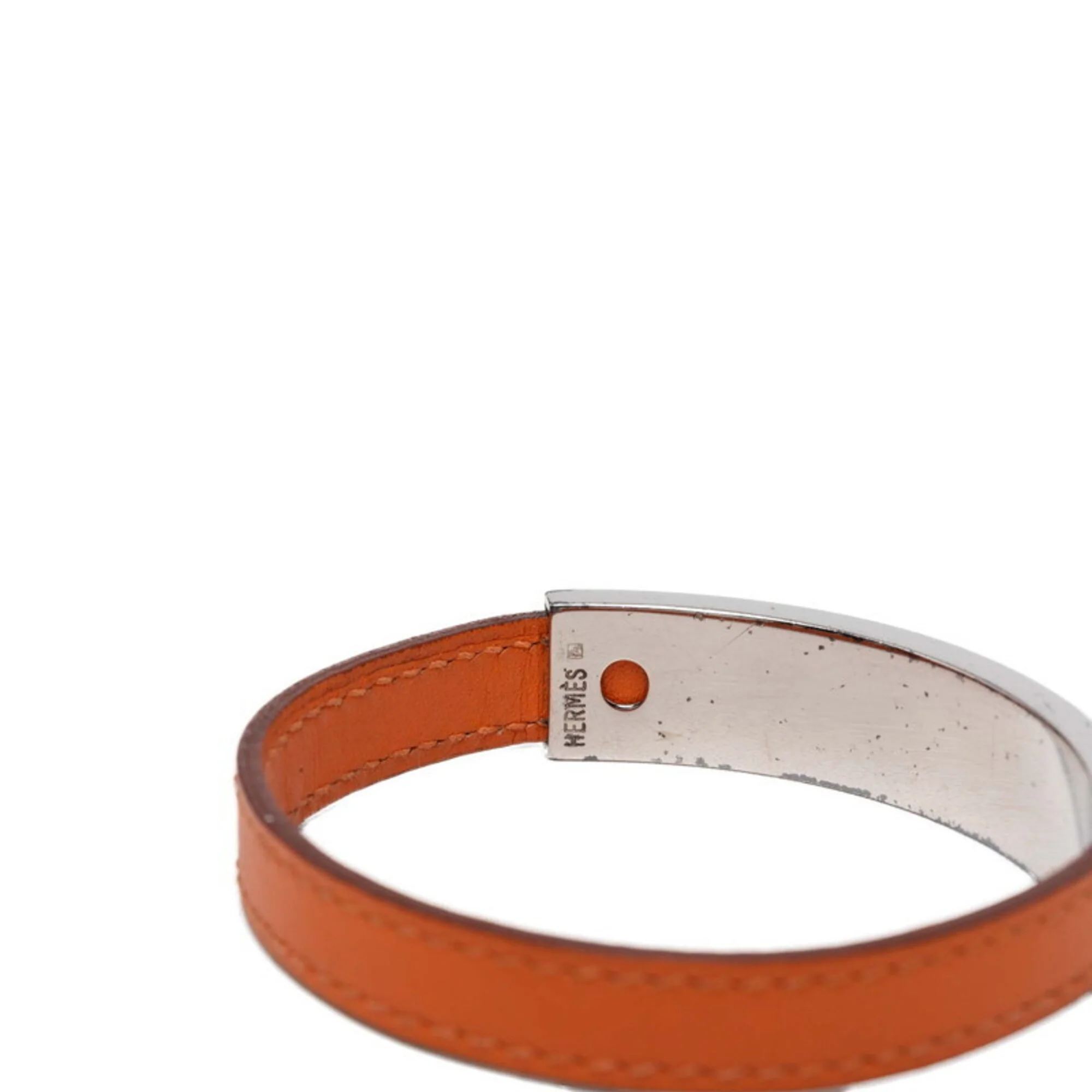 Bracelet Leather and Metal Orange - Image 4