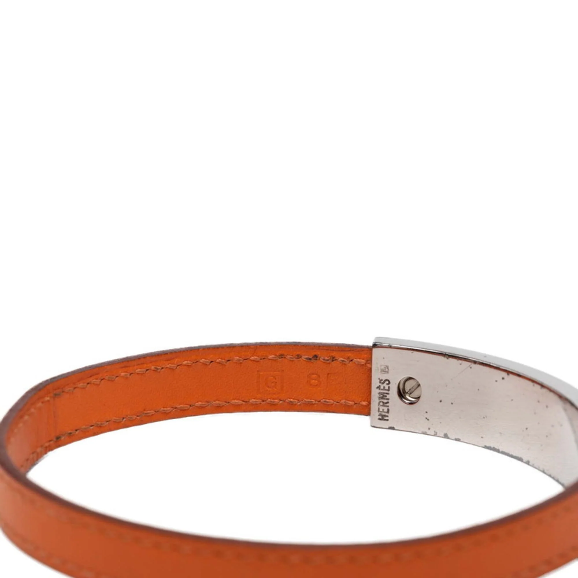 Bracelet Leather and Metal Orange - Image 5