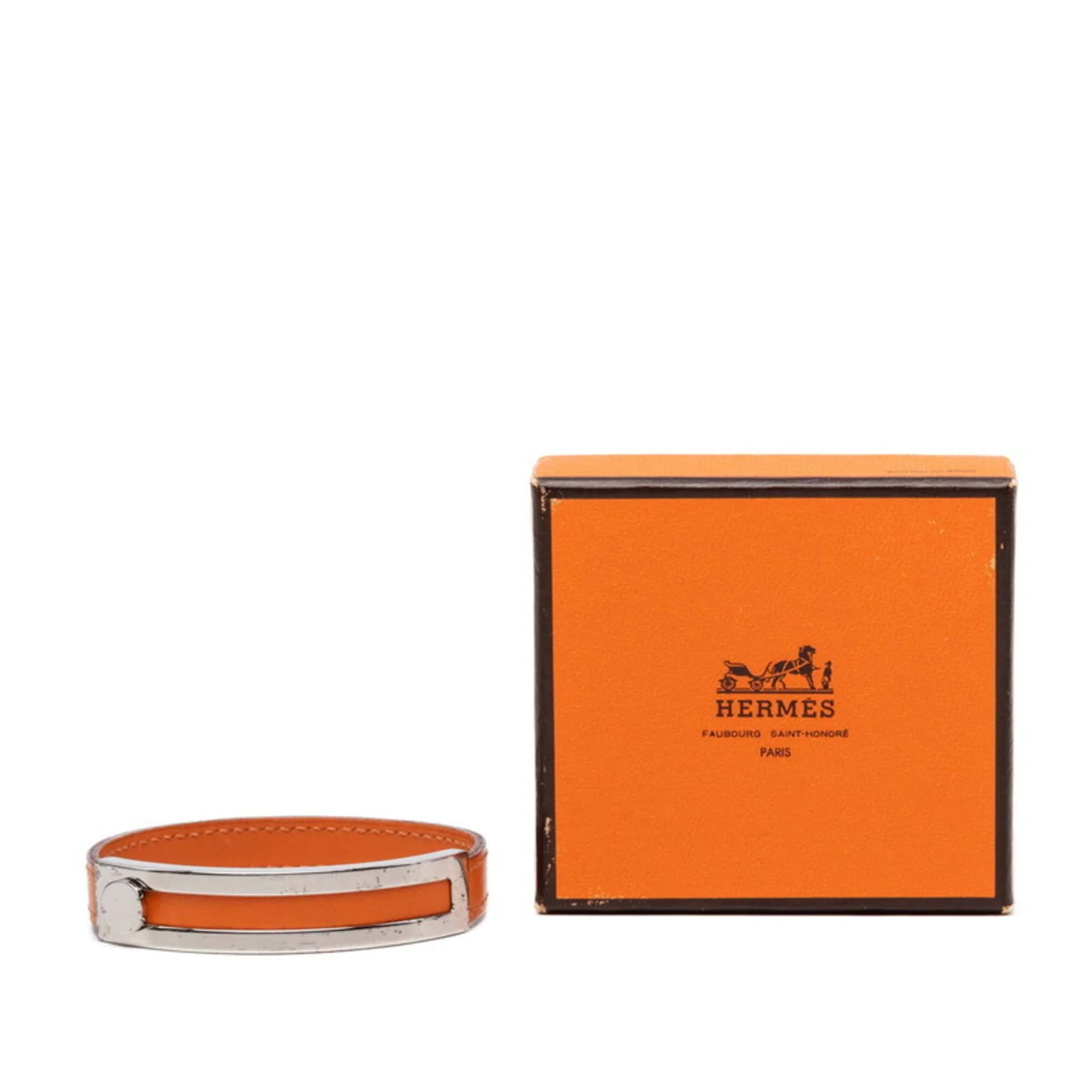 Bracelet Leather and Metal Orange - Image 6